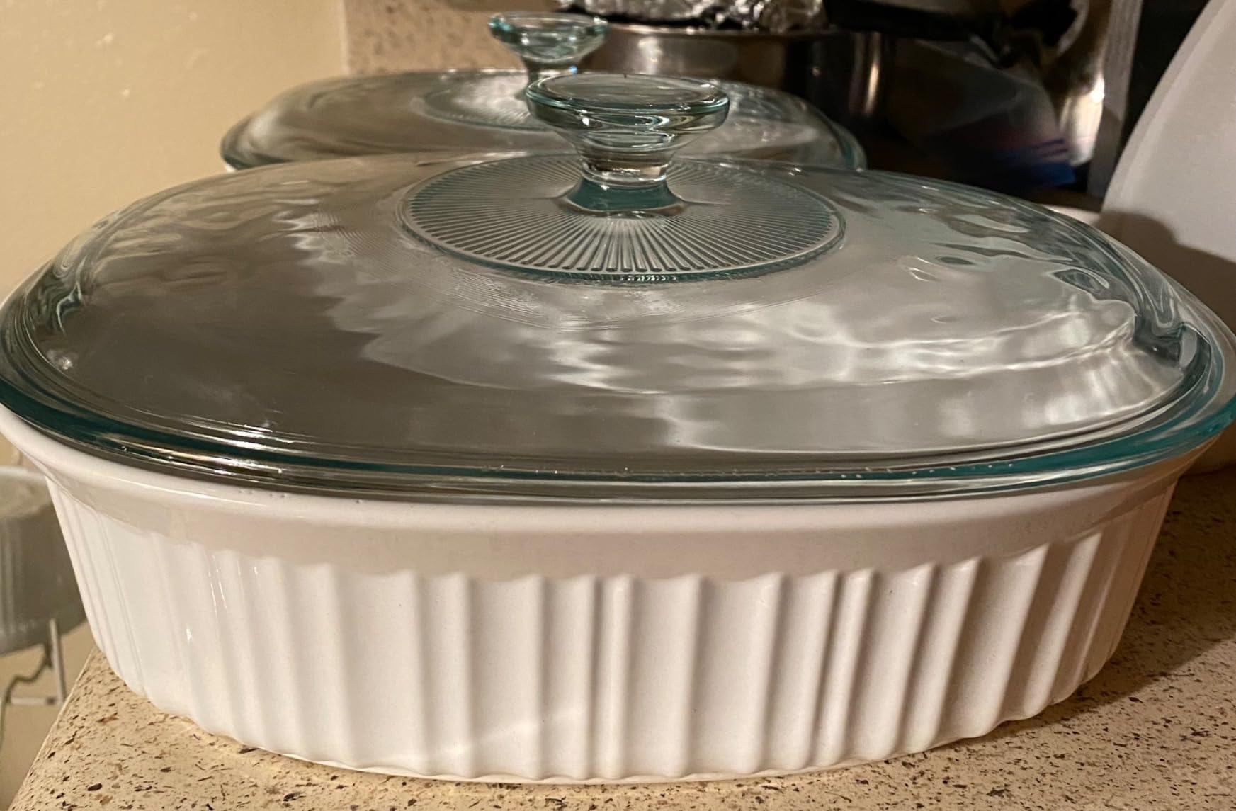 CorningWare Ceramic Bakeware Set with Lids Chip and Crack Resistant Stoneware Baking Dish, Microwave, Dishwasher, Oven, Freezer and Fridge Safe, 10-Piece French Navy customer photo 1