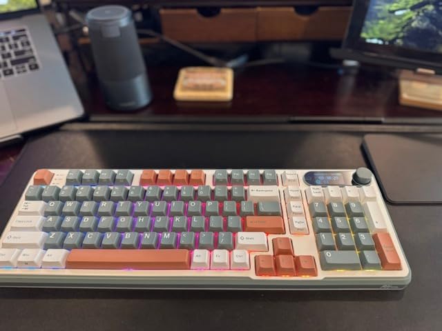 RK ROYAL KLUDGE S98 Wireless Mechanical Keyboard w/Smart Display & Knob | 96% Top Mount RGB Gaming Keyboard BT/2.4G/USB-C, 5-Layer Noise Dampening, Creamy Sound Pre-lubed Switch,Hot Swap, 98 Keys customer photo 1