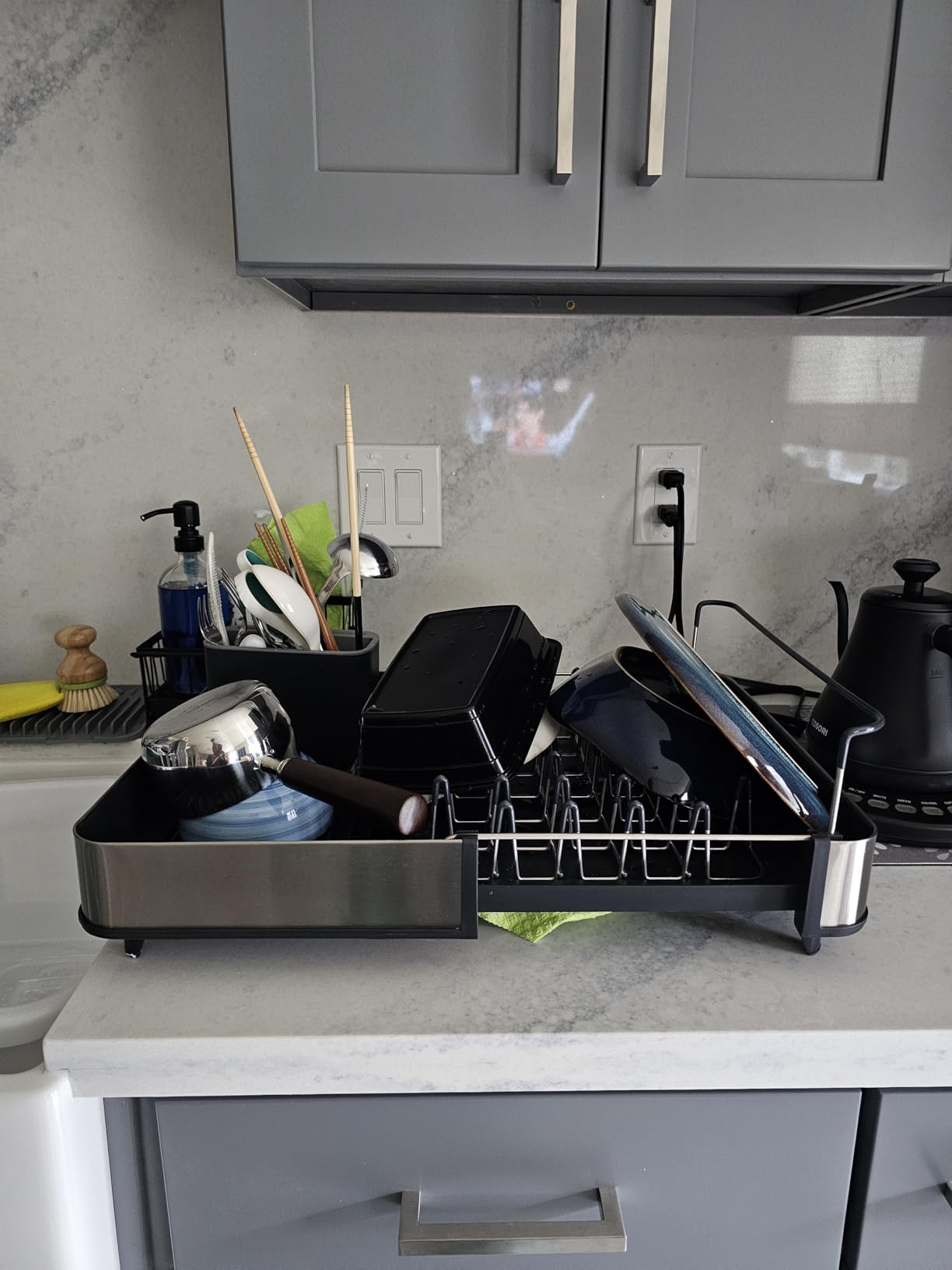 Joseph Joseph Extend Max Steel Expanding Dish Drying Rack, High Capacity for Large Items, Cutlery and Knife Holder, Swivel Draining Spout, Stainless Steel customer photo 2