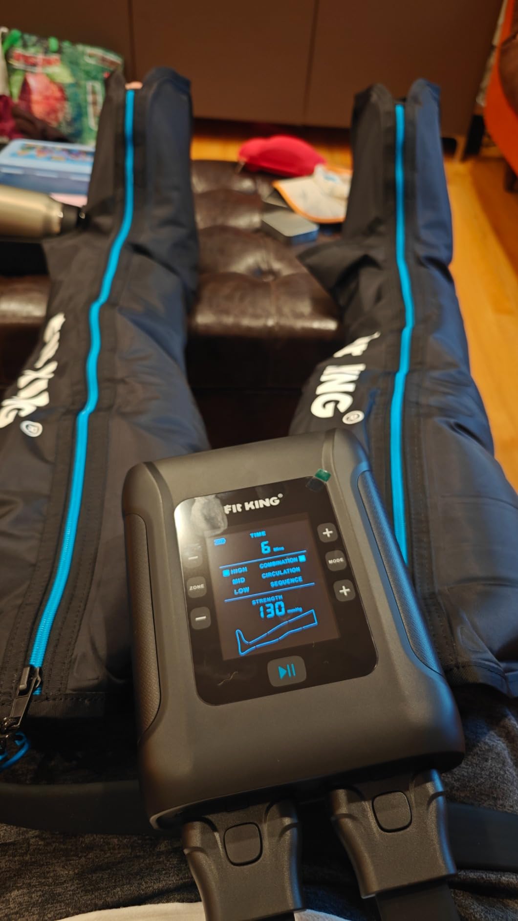 FIT KING Professional Air Compression Leg Recovery System, Cordless Rechargeable Leg Compression Massager Boots for Fast Recovery & Improved Circulation, Compression Boot for Athletes (Medium) customer photo 2