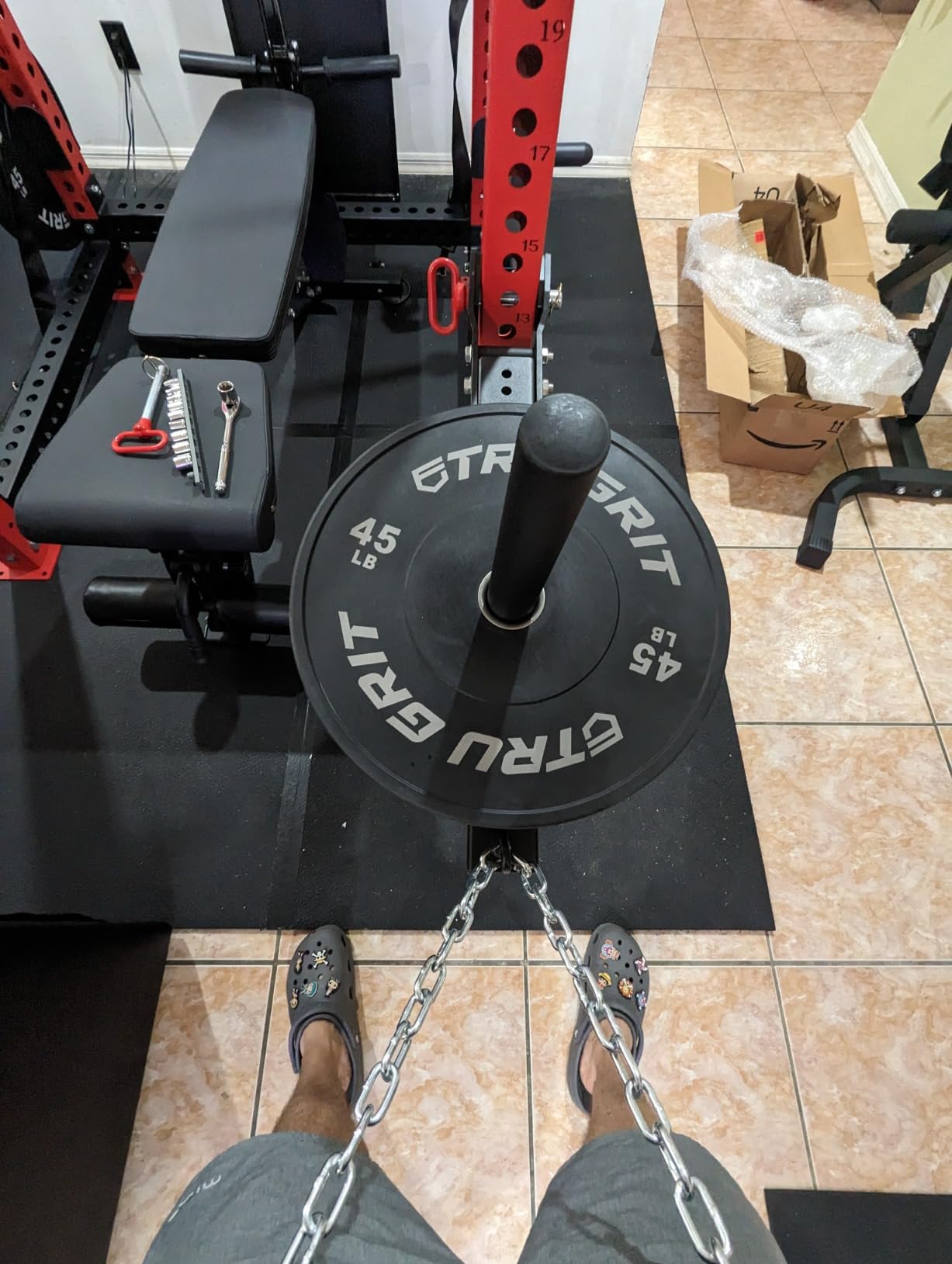 Belt Squat Attachment, 1100 lbs Weight Capacity, Fit All Racks - Universal Belt Squat System, Adjustable Length, No Assembly Required, Belt Included customer photo 1