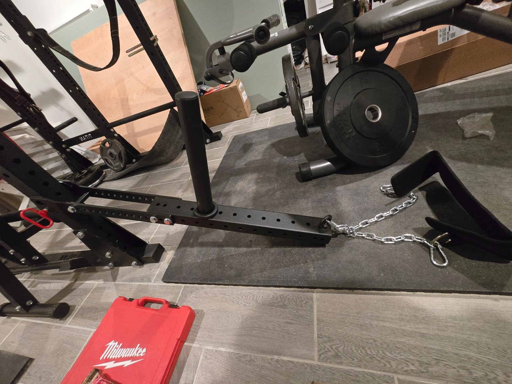 Belt Squat Attachment, 1100 lbs Weight Capacity, Fit All Racks - Universal Belt Squat System, Adjustable Length, No Assembly Required, Belt Included customer photo 2