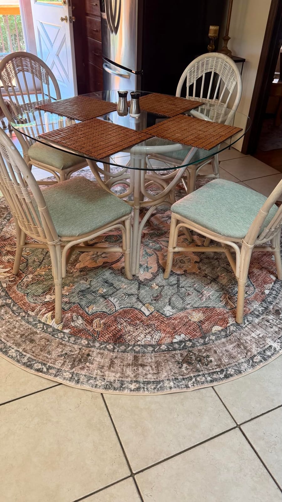 RELEANY Area Rugs 5'x7' Washable Non-Slip, Floral Vintage Distress Medallion Carpet for Living Room Bedroom Dining Room, Terracotta Burnt Orange Green customer photo 1