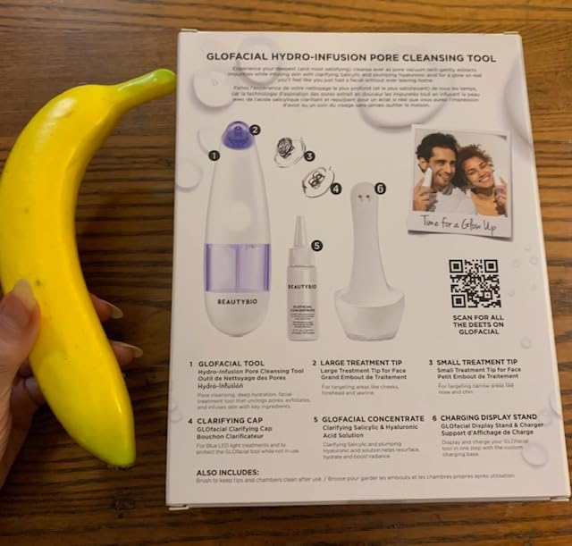 BeautyBio GLOfacial Hydro-Infusion Deep Pore Cleansing + Blue LED Clarifying Set: Tool + Concentrate customer photo 2