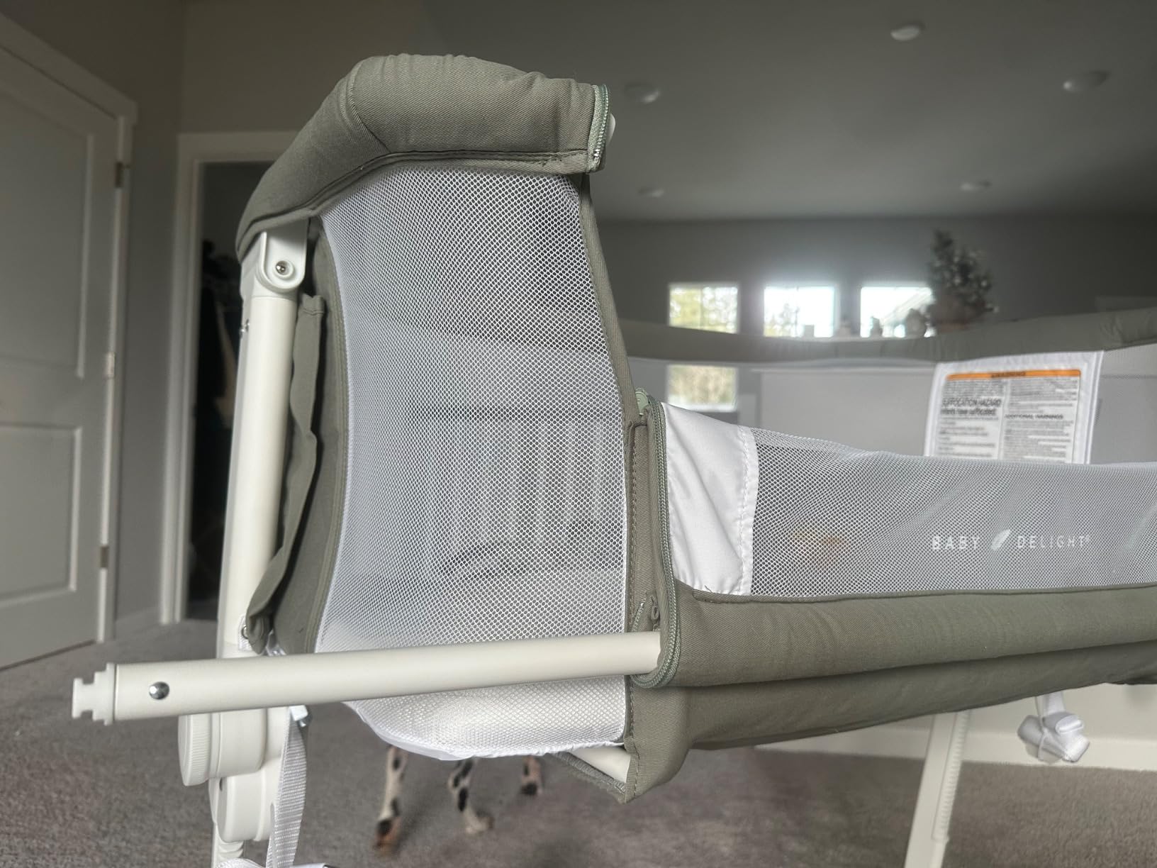 Baby Delight Beside Me Dreamer Bassinet, Organic Mocha | 6-Position Height Adjustment, Mesh Wall for Air Flow & Visibility, Zip Down Beside Panel, 100% GOTS Certified Organic Cotton customer photo 1