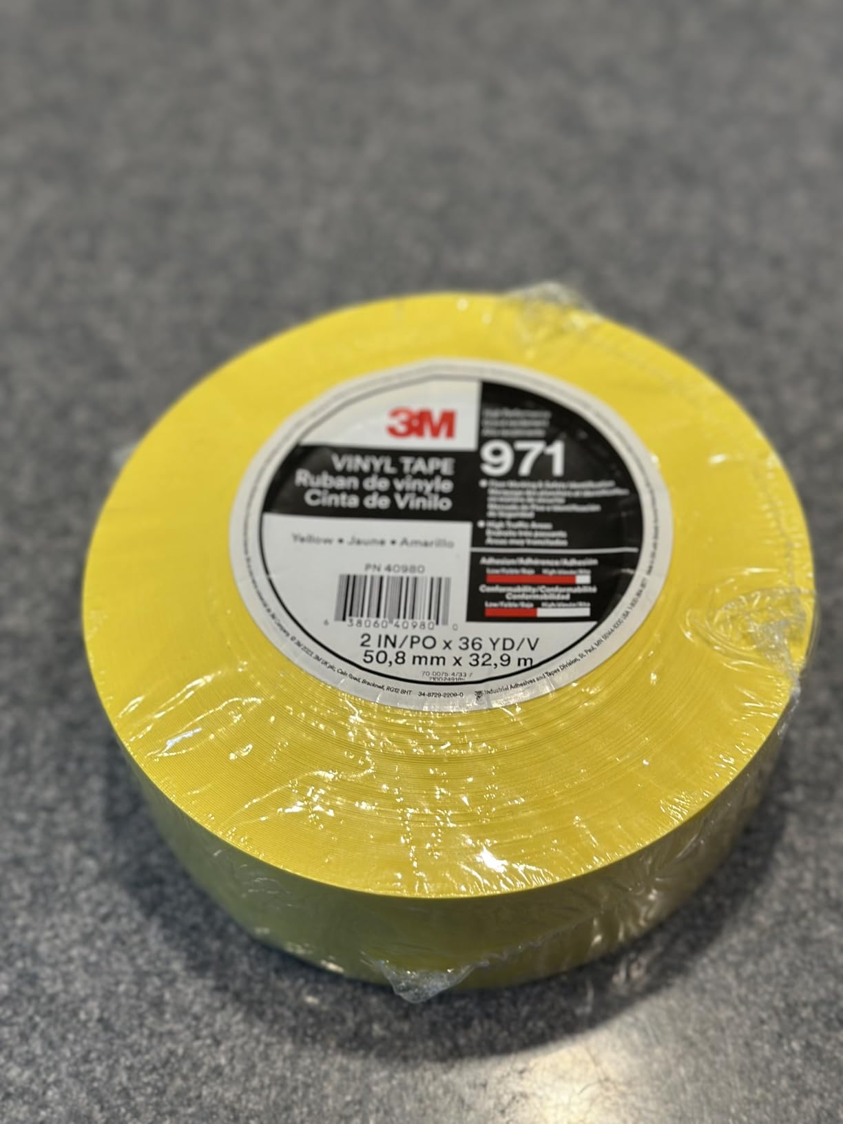 3M Durable Floor Marking Tape 971, Yellow, 3 in x 36 yd, 17 mil, 1 Roll | Heavy Duty Vinyl Great for High-Traffic Areas, Color-Coding, Vibrant Color, Clean Removal customer photo 2