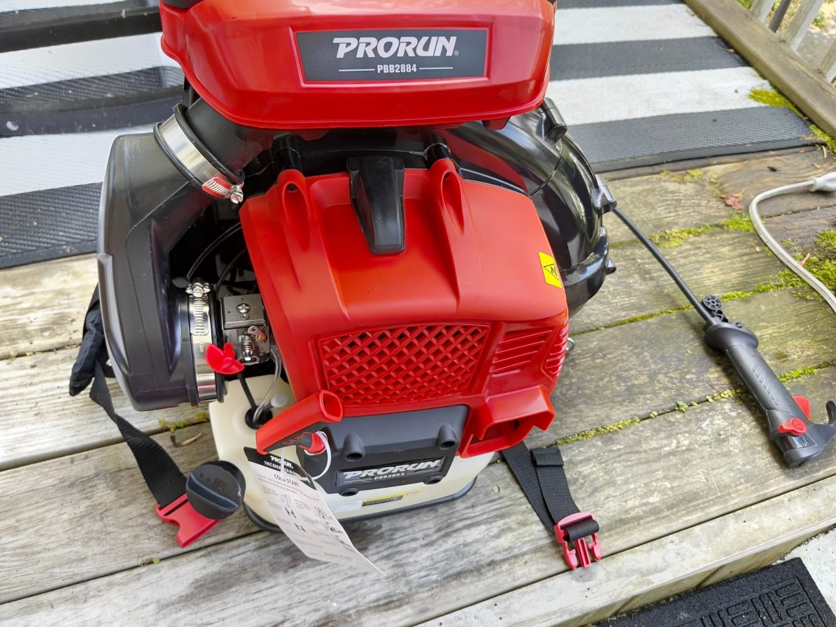 PRORUN 75.6cc 1020 CFM 240 MPH Gas-Powered 2-Cycle Backpack Leaf Blower, PBB2884 customer photo 2