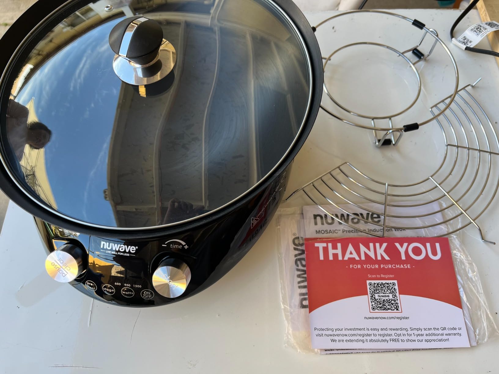 Nuwave Induction Wok, 3 Wattages 600, 900 & 1500, 100°F-575°F in 5°F | Precise Temp Controls, Infuse Complex Charred Aroma & Flavor, Authentic 14-inch Carbon Steel Wok Included, Wok Hei customer photo 2