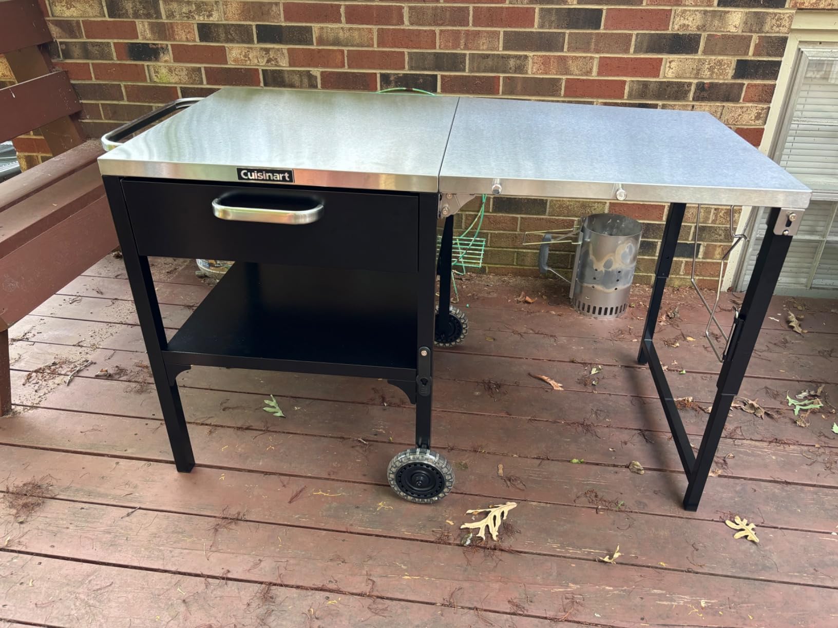 Cuisinart Prep ‘n Cook Outdoor Table and Grill Stand, Stainless Steel Folding Table with Wheels, 48” x 24” Prep Station for Home BBQ, Tailgates, Cookouts customer photo 2