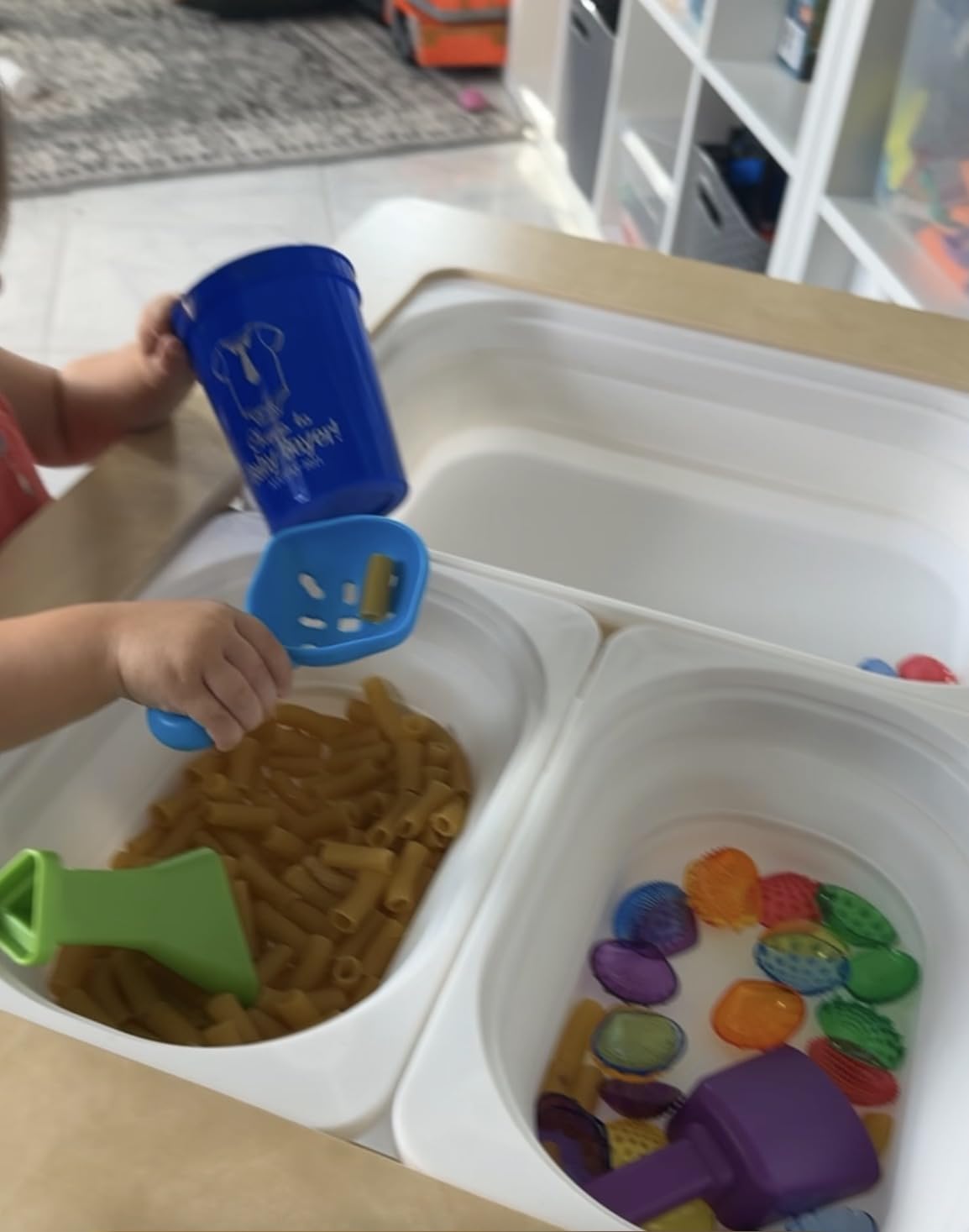 Sensory Play Activity Table with Foldable Legs, Storage Bins, and Lid - Sensory Table for Toddlers & Kids | Great Gift for Birthdays, Christmas & Special Occasions customer photo 2