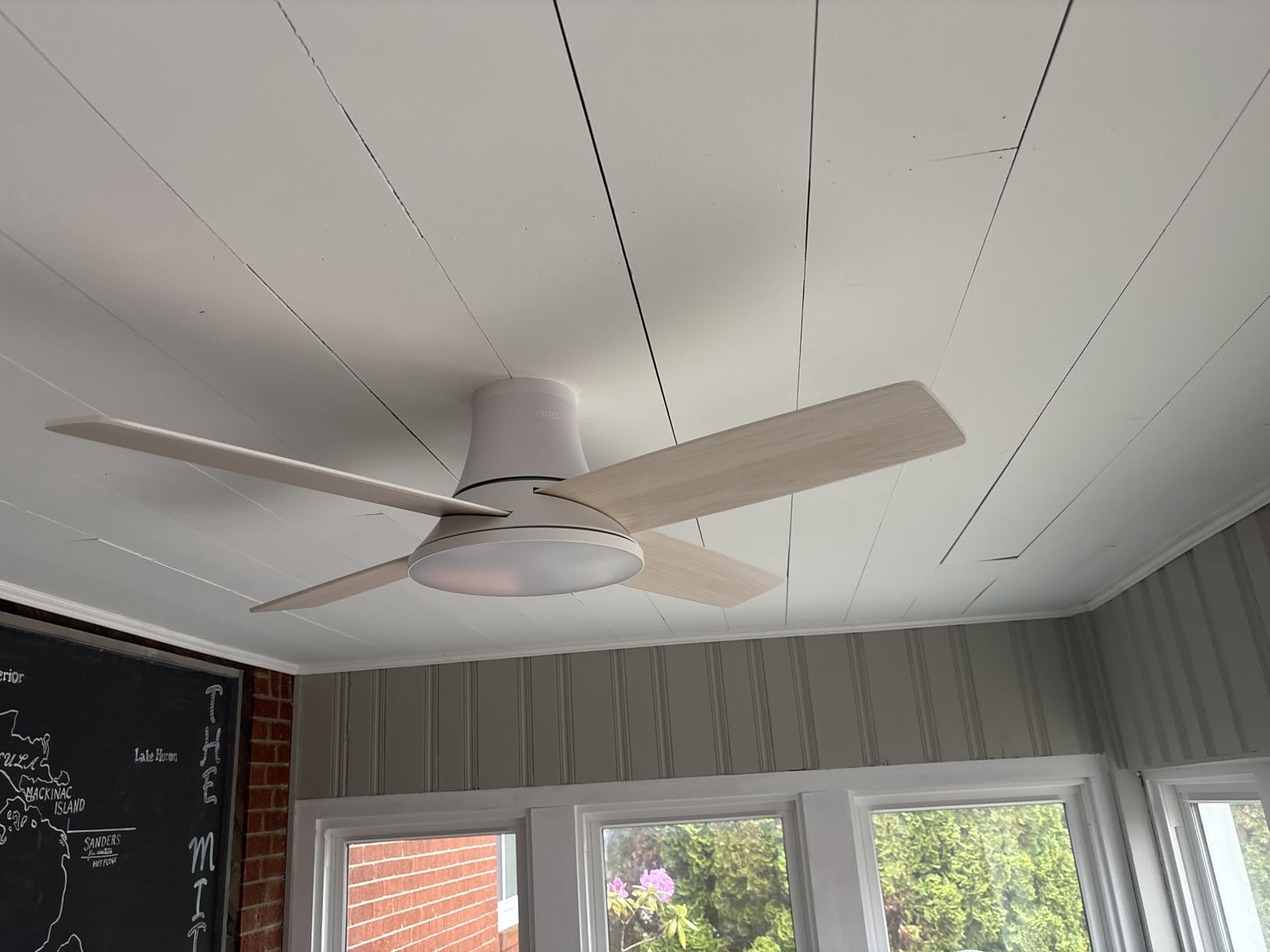 DREO Ceiling Fans with Lights 44'', RGBIC Flush Mount Smart Ceiling Fan | Quiet DC Motor for Bedroom, 12 Speeds & 3 Fan Modes, Low Profile Easy Install, Dimmable LED, 12H Timer, App and Remote Control customer photo 2