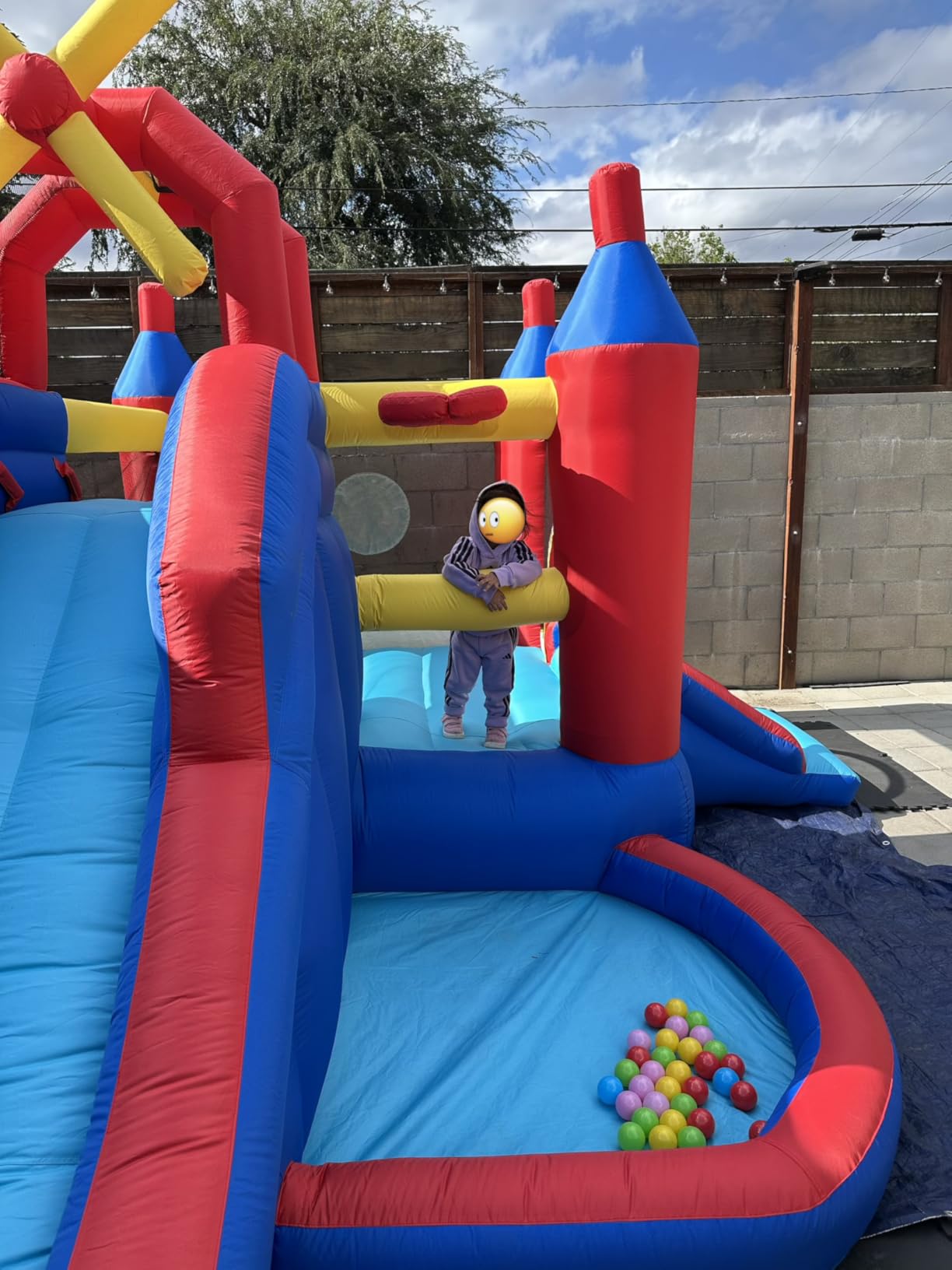 Yaheetech Inflatable Bounce House, 7-in-1 Bouncy Castle Combo w/Ball Pit | Bouncing Area & Slides & Basketball Game & Dart Game, Jump House for Kids Aged 3-10 w/ Storage Bag & 470W Blower customer photo 2