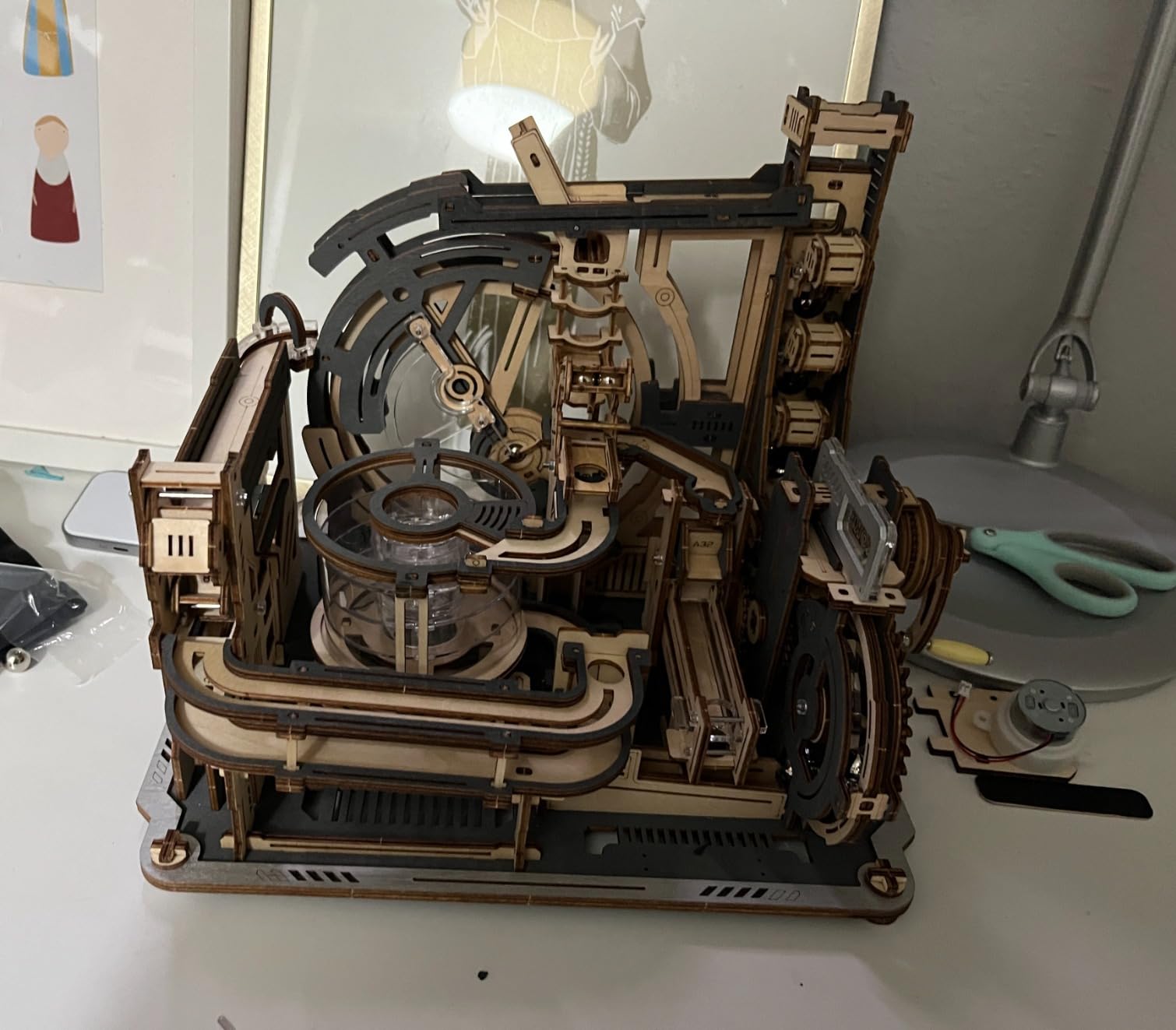 ROBOTIME Motorized Wooden Puzzles for Adults - 3D Puzzles for Adults LGC01 Marble Spaceport - Wooden Marble Run Model to Build - Space/STEM/Engineering Gift customer photo 1