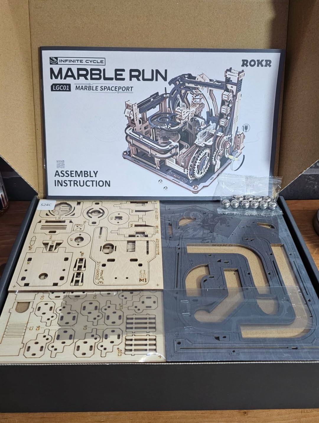 ROBOTIME Motorized Wooden Puzzles for Adults - 3D Puzzles for Adults LGC01 Marble Spaceport - Wooden Marble Run Model to Build - Space/STEM/Engineering Gift customer photo 2