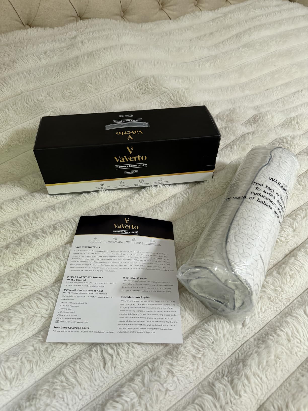 Vaverto Memory Foam Pillows - Cooling Firm Pillow - Standard Size 1-Pack customer photo 1