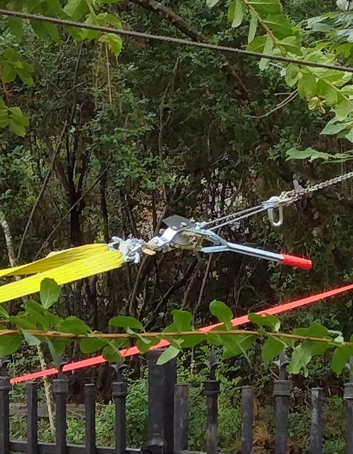 Come Along Winch, 2 Ton Capacity with 12FT Steel Cable, Heavy Duty Come Along Tool with Dual Gears, 2 Hooks, Hand Winch Tool for Road Vehicle Recovery and Pulling Tree, Fence Stretcher, Frame customer photo 2