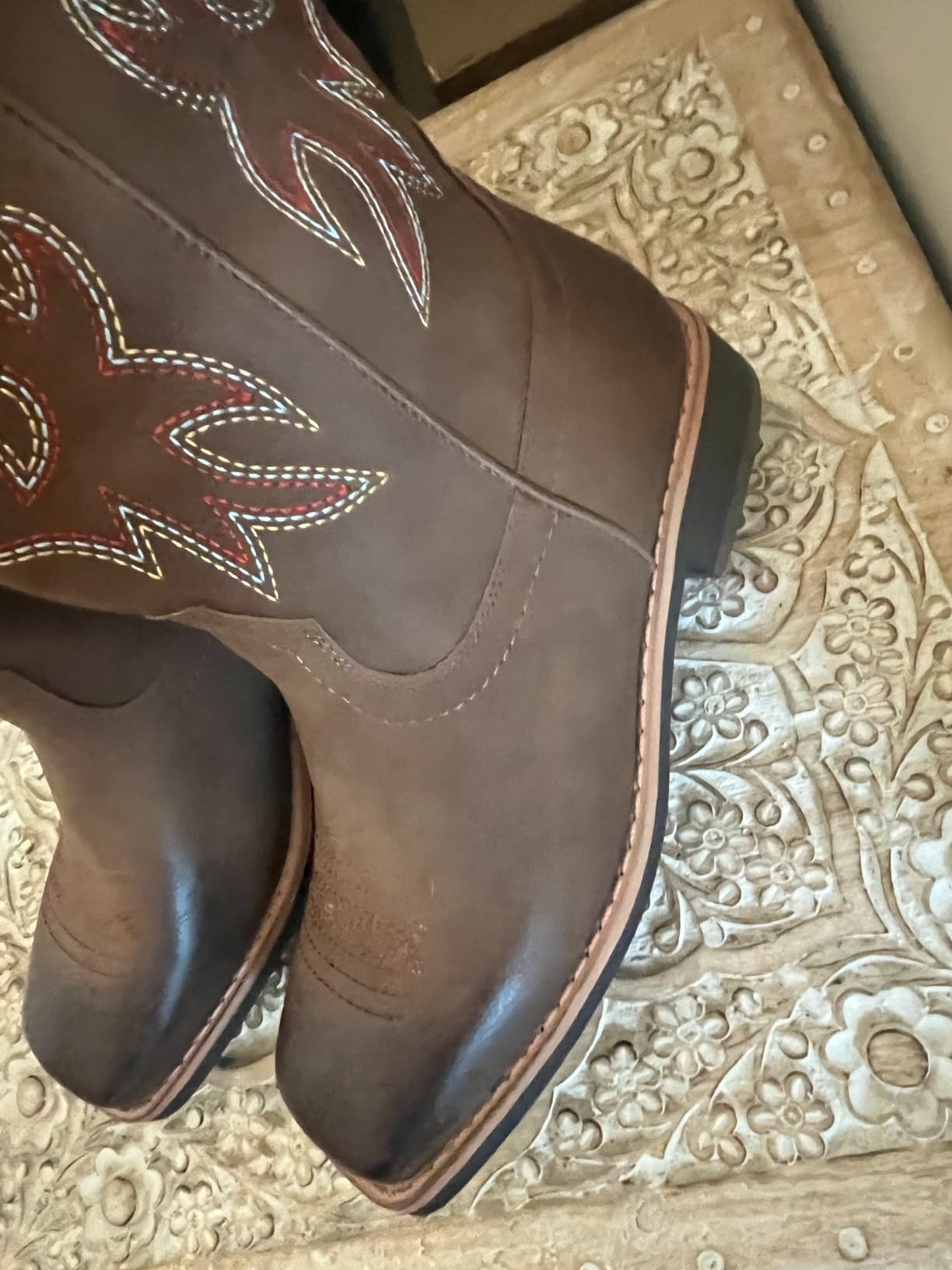 SheSole Women's Wide Calf Cowgirl Boots Square Toe - Wide Width Cowboy Boots for Wide Feet & Thick Calves customer photo 2