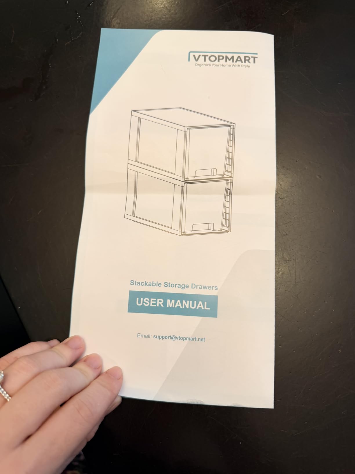 Vtopmart 4 Pack Stackable Clear Pantry Storage Drawers, Large | Large Clear Drawers with Handles. Stackable, Easy to Assemble, Non-slip and Sturdy for Pantry, Kitchen, Cabinet & Bathroom. customer photo 1
