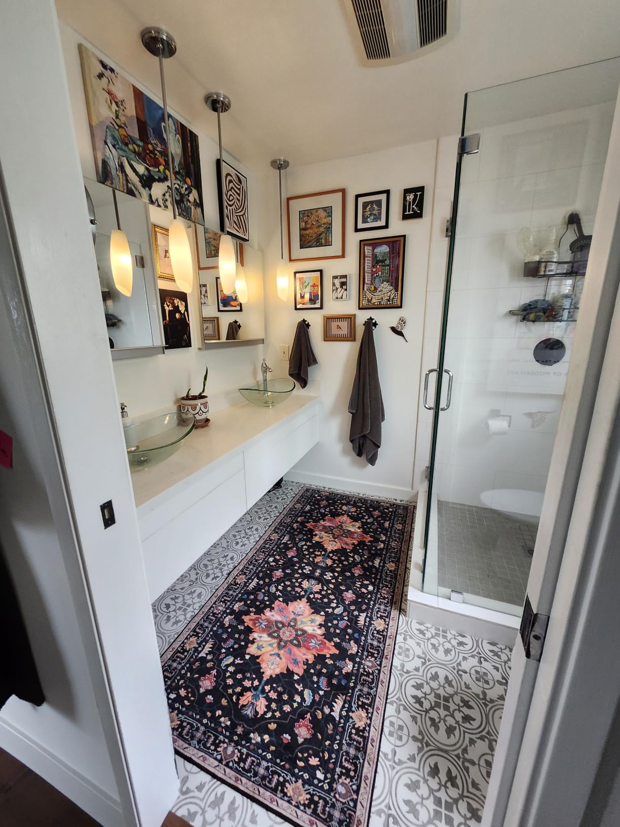 RELEANY Washable Area Rug, Runner 2'x8', Brick/Brown/Green | Non-Slip, Water Repellent, Pet Friendly, Easy to Clean, Vintage Floral Boho Decor for Kitchen Hallway Bedroom Laundry customer photo 2
