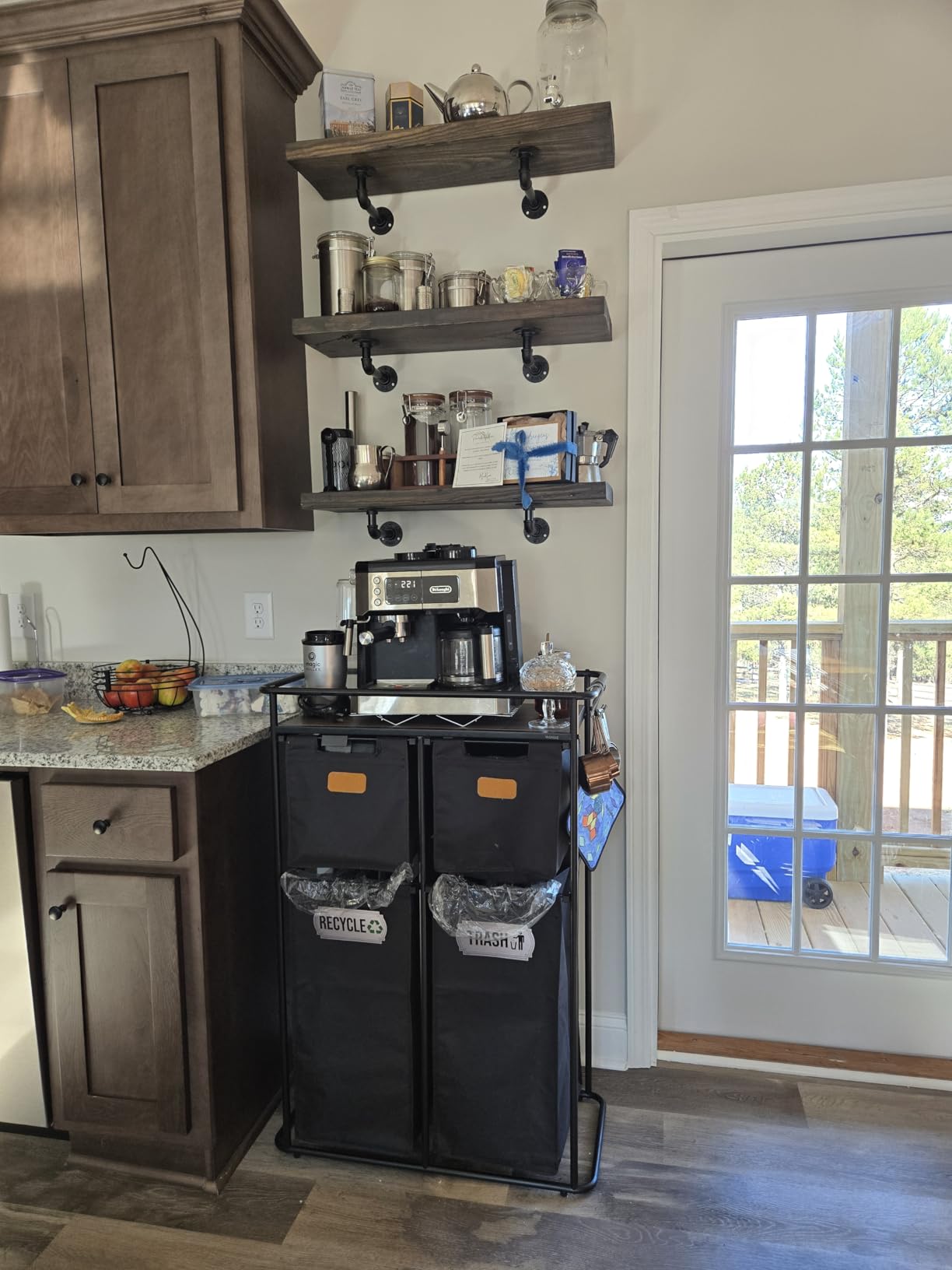 VASAGLE Laundry Sorter with Wheels, 39.6 Gal., 4 Removable Liners | Portable Laundry Cart with Shelf, 150 L, 6 Labels, Ink Black and Chestnut Brown, STEVIE Collection customer photo 1