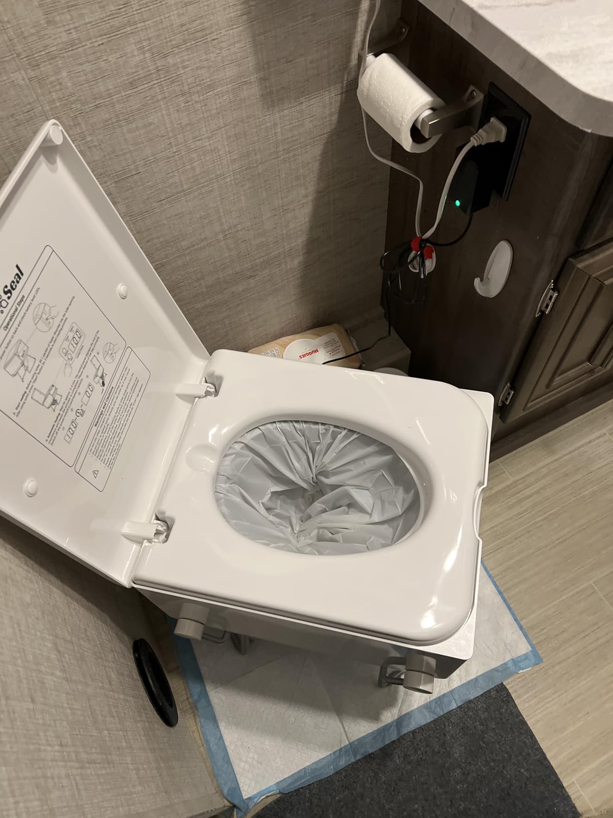 LE-310 Compact Dry Flush Toilet for Van Life and Off-Grid, Gray | Self-Contained rechargeable, Foldable design, no plumbing setup, easy storage, made for RVs, road trips, cabins and marine customer photo 2