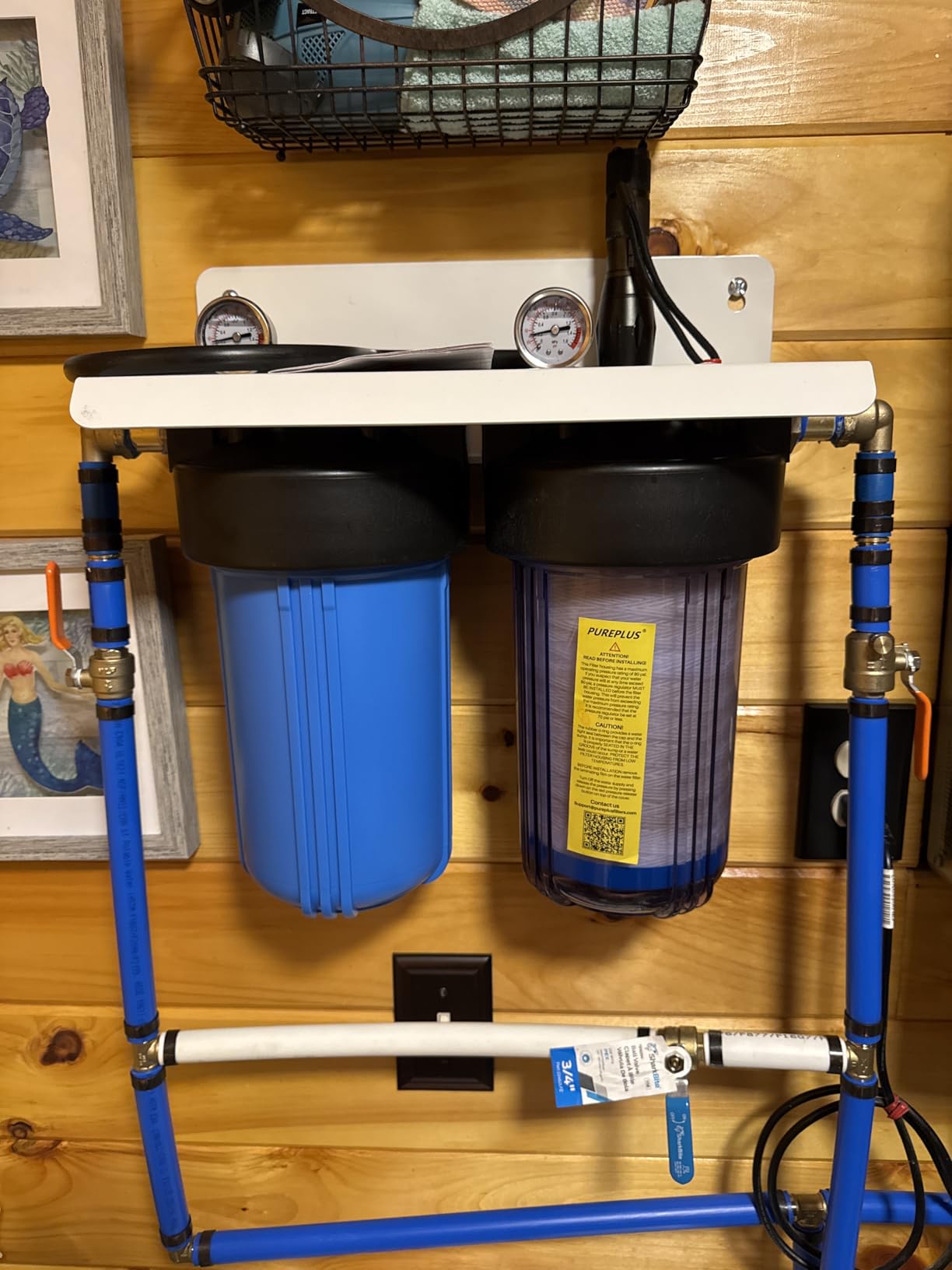PUREPLUS 2-Stage Whole House Water Filter, Clear Housing, for Well Water | 10
