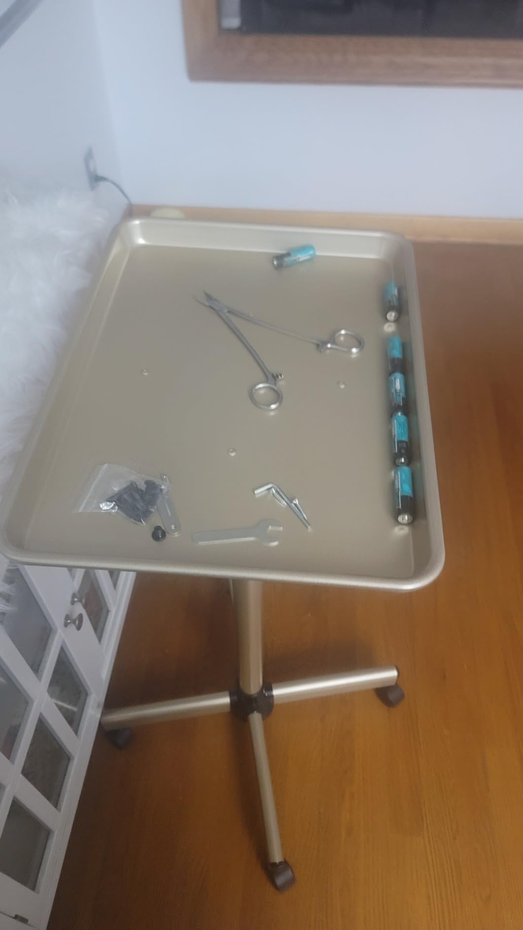 Salon Tray on Wheels, Salon Rolling Tray with Adjustable Height, Hair Stylist Tray, Suitable for Tattoo Tray and Dental Tray customer photo 1