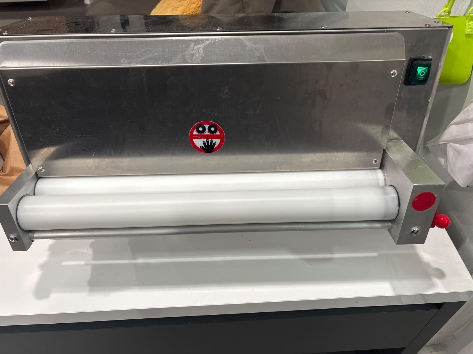 Commercial Pizza Dough Roller Sheeter 4 inch-19 inch Electric Pizza Dough Roller Sheeter 110V 450W Stainless Steel Pastry Press Making Machine customer photo 2