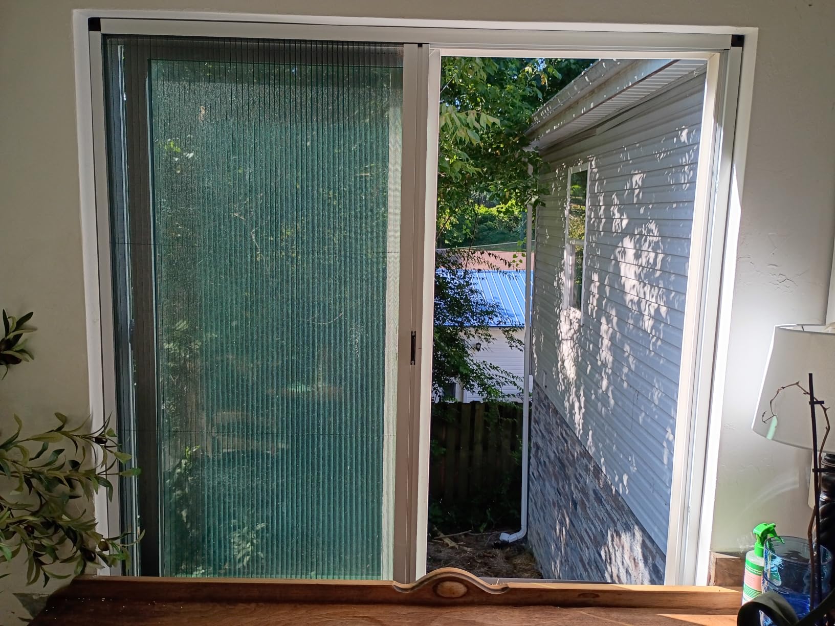 Customize Size No-Drilling Retractable Window Screen, Folding Window with Aluminum Frame and Durable Mesh, Keeps Bugs Out, for Window & Patio (Black) customer photo 2