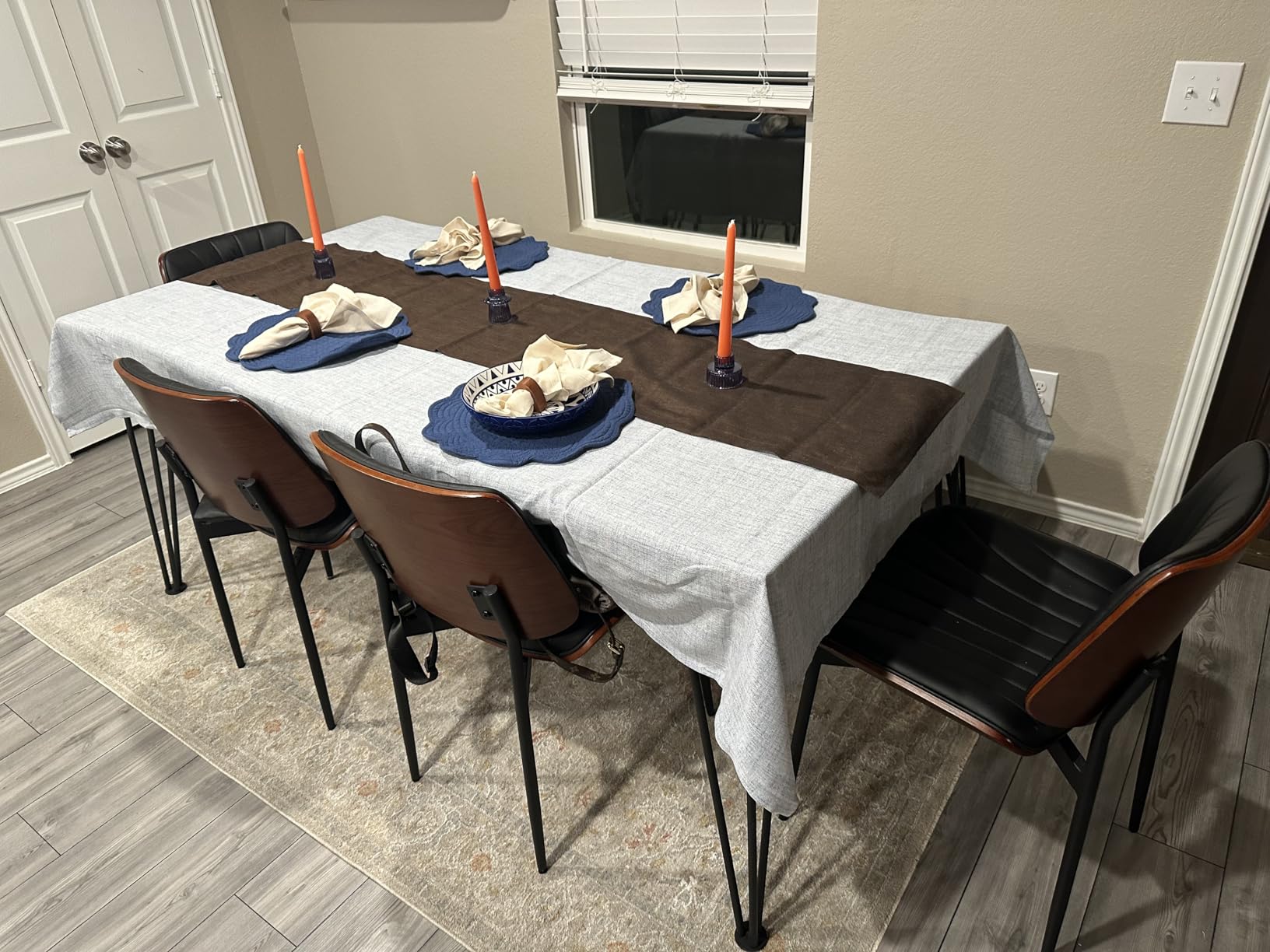 Farmhouse Linen Rectangular Tablecloth, Natural 52x70 Inch | Sleek Draping Style, Cotton Blend, Water Resistant Dining Tablecloths, Washable Stain-Resistant, Easy Care Table Cover customer photo 2