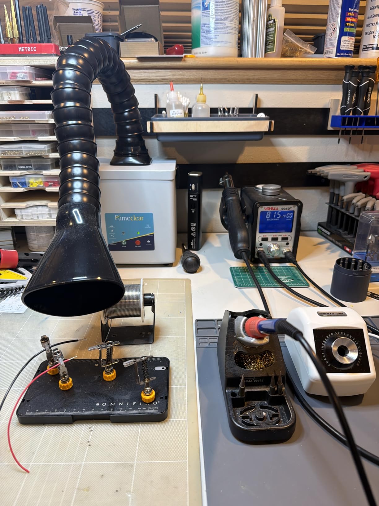 Fumeclear FC-2001A Solder Fume Extractor, 2-in-1 H13 HEPA Activated Carbon | 70-106 CFM Strong Suction with Semi-rigid Tube, 3-Speed Control For Desktop Soldering Fume Odor Removal, Low-Noise 100-240V customer photo 2