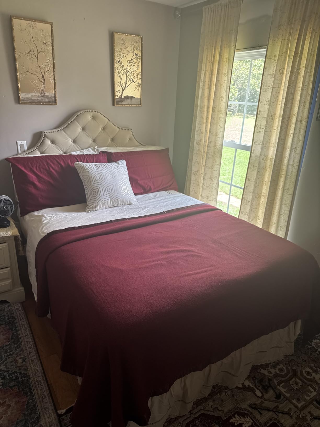 Heirloom Merino Wool Blanket - 100% Australian Wool with Vintage Satin Edges - Breathable, Odor-Resistant, All-Season Bedding in Full/Queen Size - Tan Cozy Throw for Home or Travel customer photo 2