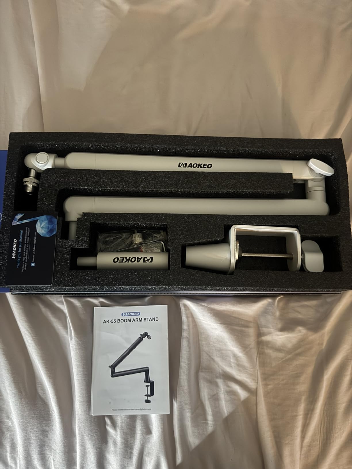 Microphone Arm,Aokeo AK-55 Desk Low Profile Adjustable Mic Boom Arm Stand,Suitable For Blue Yeti,Snowball iCE, HyperX QuadCast,SoloCast,Elgato Wave,Etc customer photo 2