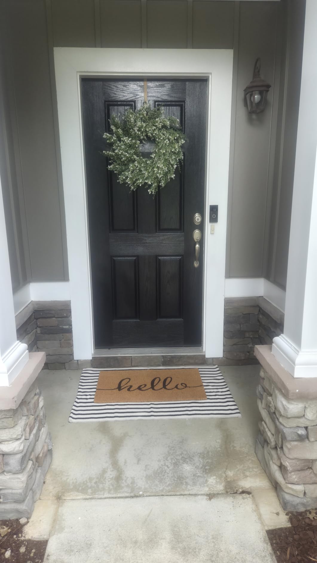 Front Door Mat Combo Set, Hello 100% Coco Coir Welcome Doormat + 28