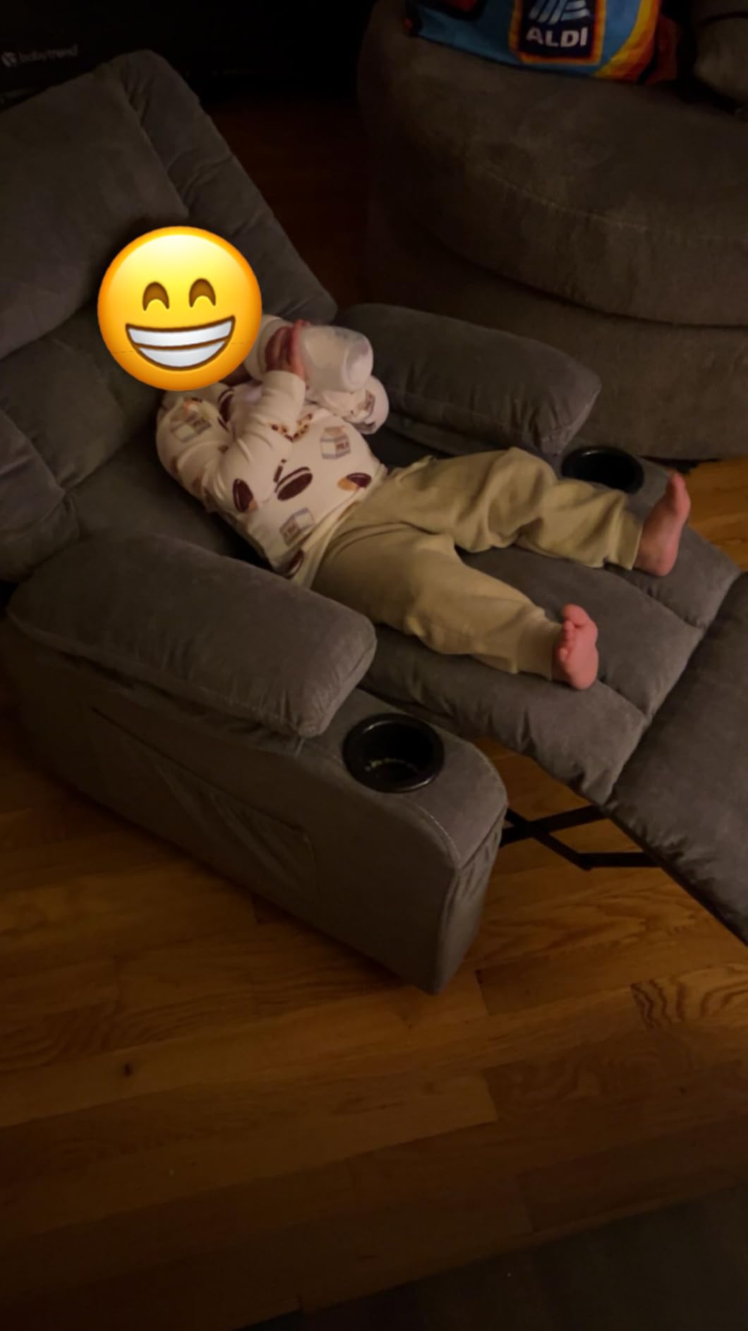 Kids Recliner Chair, Push Back Toddler Recliner with Cup Holders & Side Pockets, Adjustable Footrest & Headrest Kids Sofa for Boys Girls 3+ Age Group customer photo 1