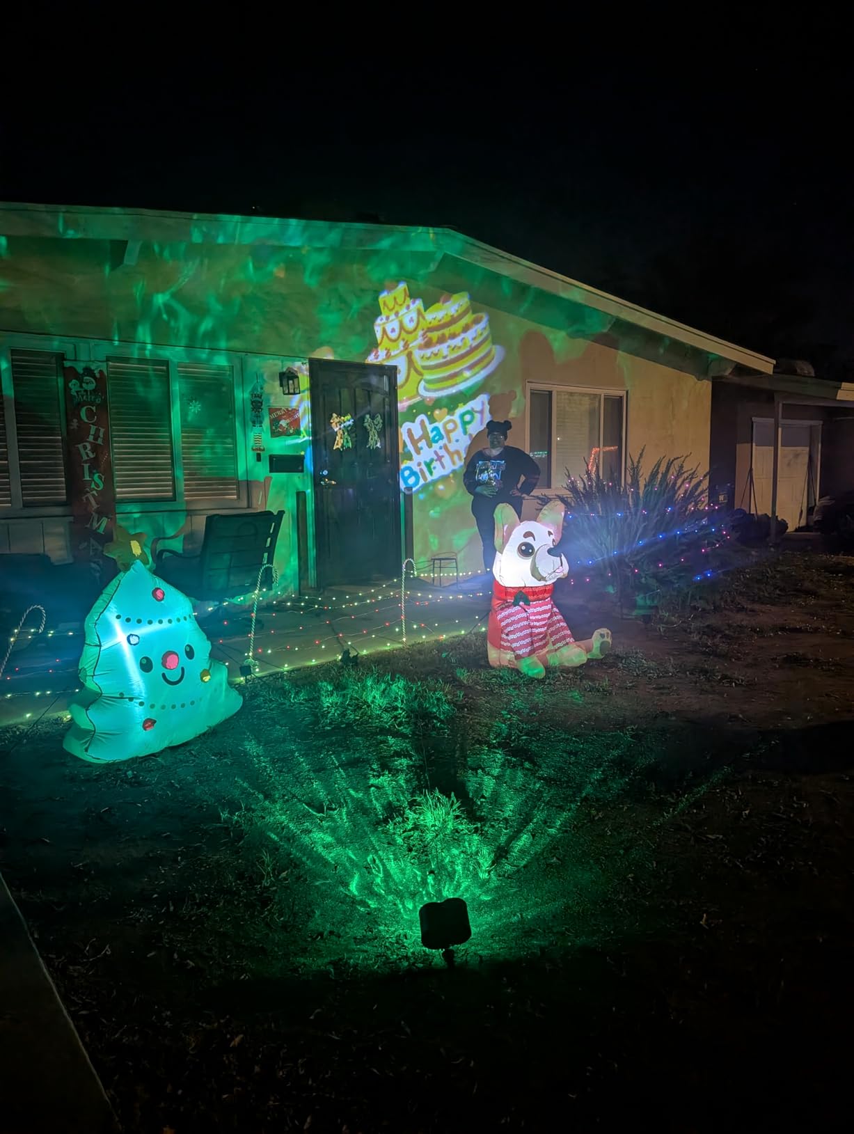 4-Large Pattern Halloween Christmas Projector Lights Outdoor, 29 Effects Holiday Projector Light Outdoor 2 in 1 with Remote, Christmas Decorations Lighting for Outside Home Party House Decor customer photo 1
