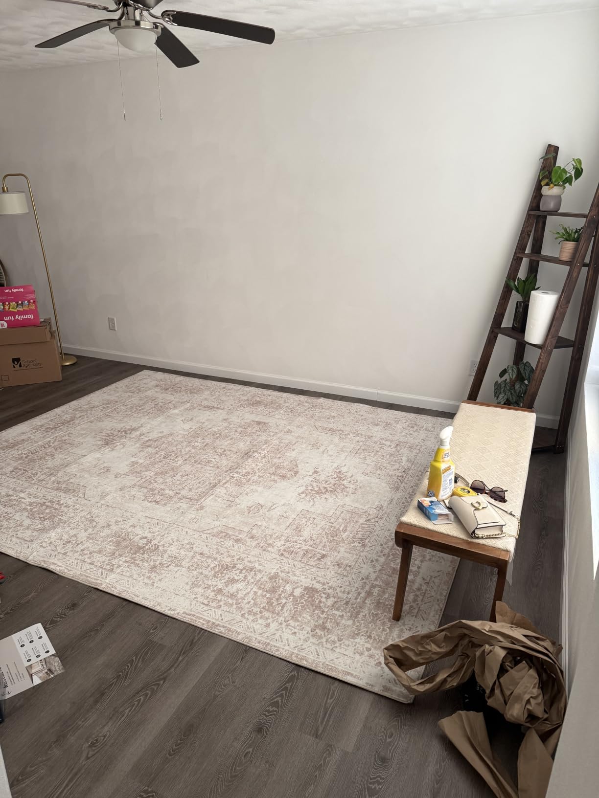 XLUEZ Area Rug 8x10 Living Room Rug, Machine Washable Vintage Distressed Medallion Rug Non-Slip Soft Low Pile Large Indoor Rugs for Bedroom Dining Room Office Children's Room (Beige,8'x10') customer photo 2