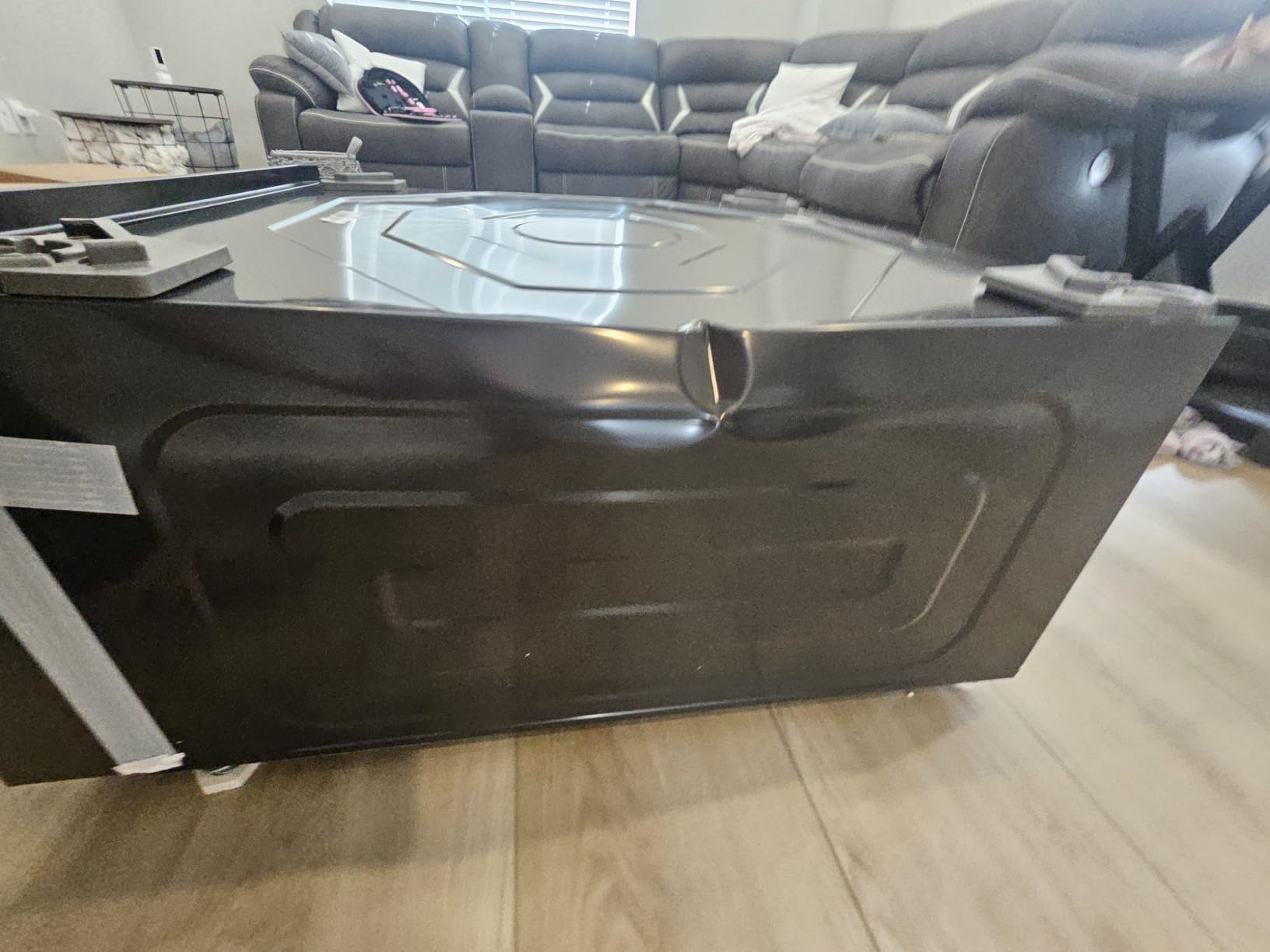 SAMSUNG Bespoke AI Laundry Comb Pedestal with Pull Out Storage Drawer, WE702NZ/US, Dark Steel customer photo 2