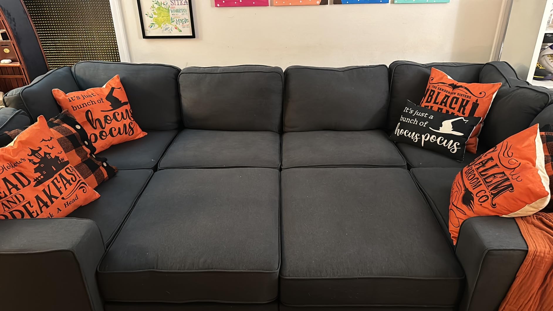 Legend Vansen Oversized Modular Sectional Sofa,U/L‑Shaped Reversible Couch with Ottoman,Deep Seat Plush Polyester Sofa for Living Room,8‑Seater,Dark Grey customer photo 1