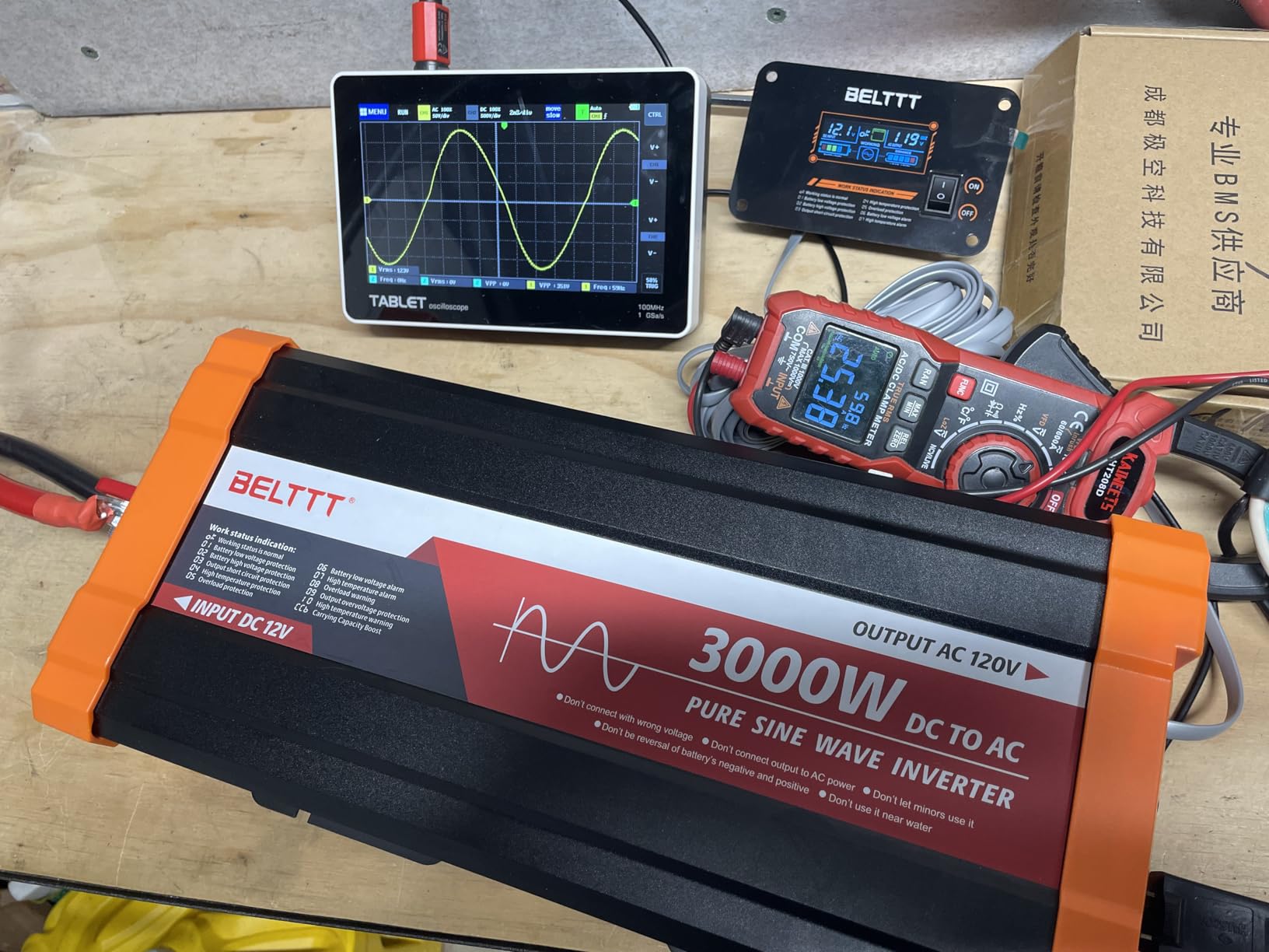 BELTTT 3000W Pure Sine Wave Inverter 12V DC to 120V AC for Solar, Off-Grid, RV, Truck, Home, Power Inverter with Dual AC, 20A Socket, 5V 2.1A USB, Hardwire Port, Remote Controller 23Ft Cable customer photo 1