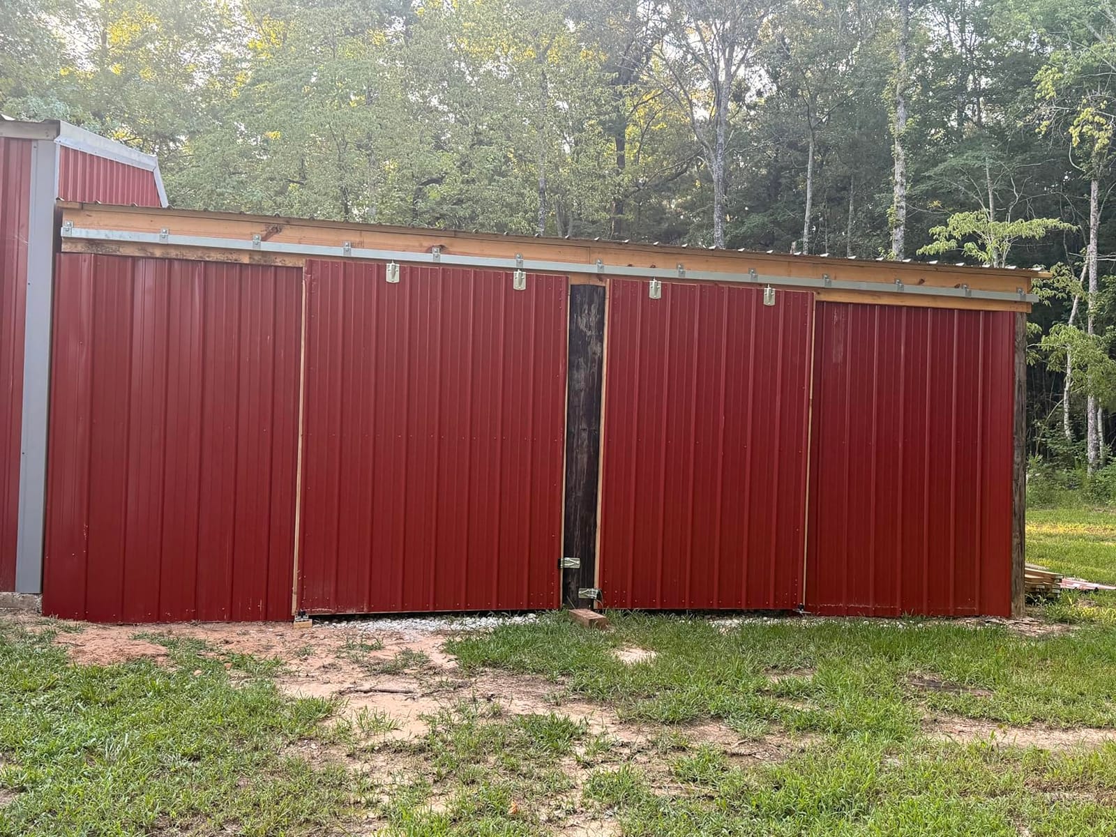 16FT Heavy Duty Galvanized Exterior Sliding Barn Door Hardware | 450 lbs Capacity, Kit for Outdoor, Fit MAX 2 X Door Width 96in, Fit Door Thickness 1-1/2