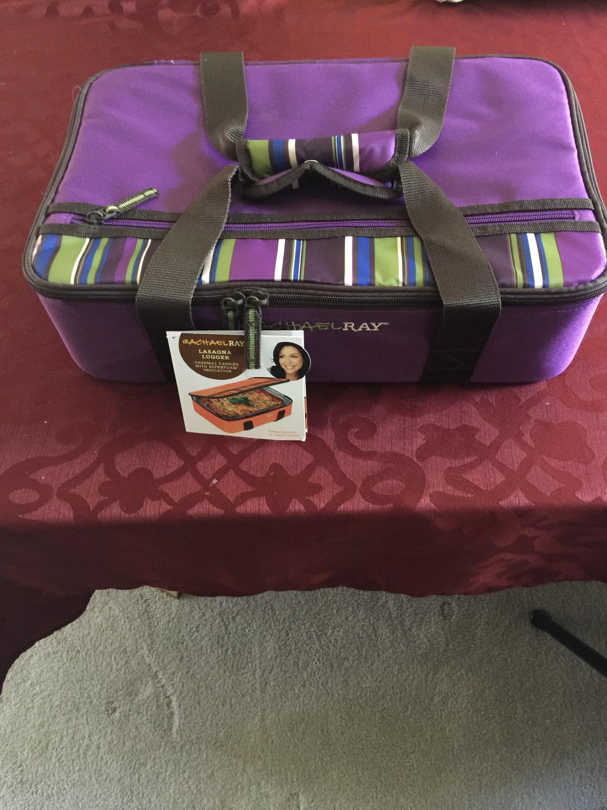 Rachael Ray Lasagna Lugger, Thermal Insulated Casserole Carrier for Hot or Cold Food, Lugger Tote for Potluck, Parties, Picnic, and Cookouts, Fits 9