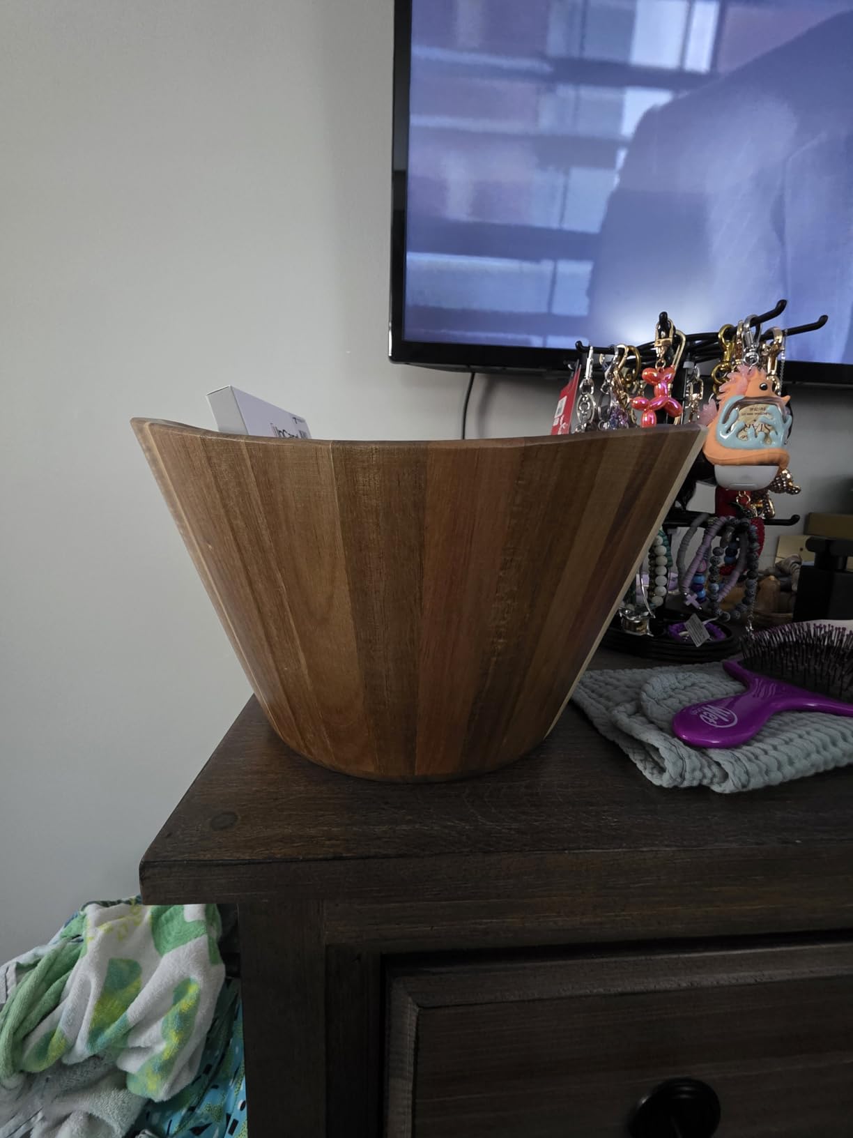 Wooden Salad Bowl Set of 3, Wavy 12