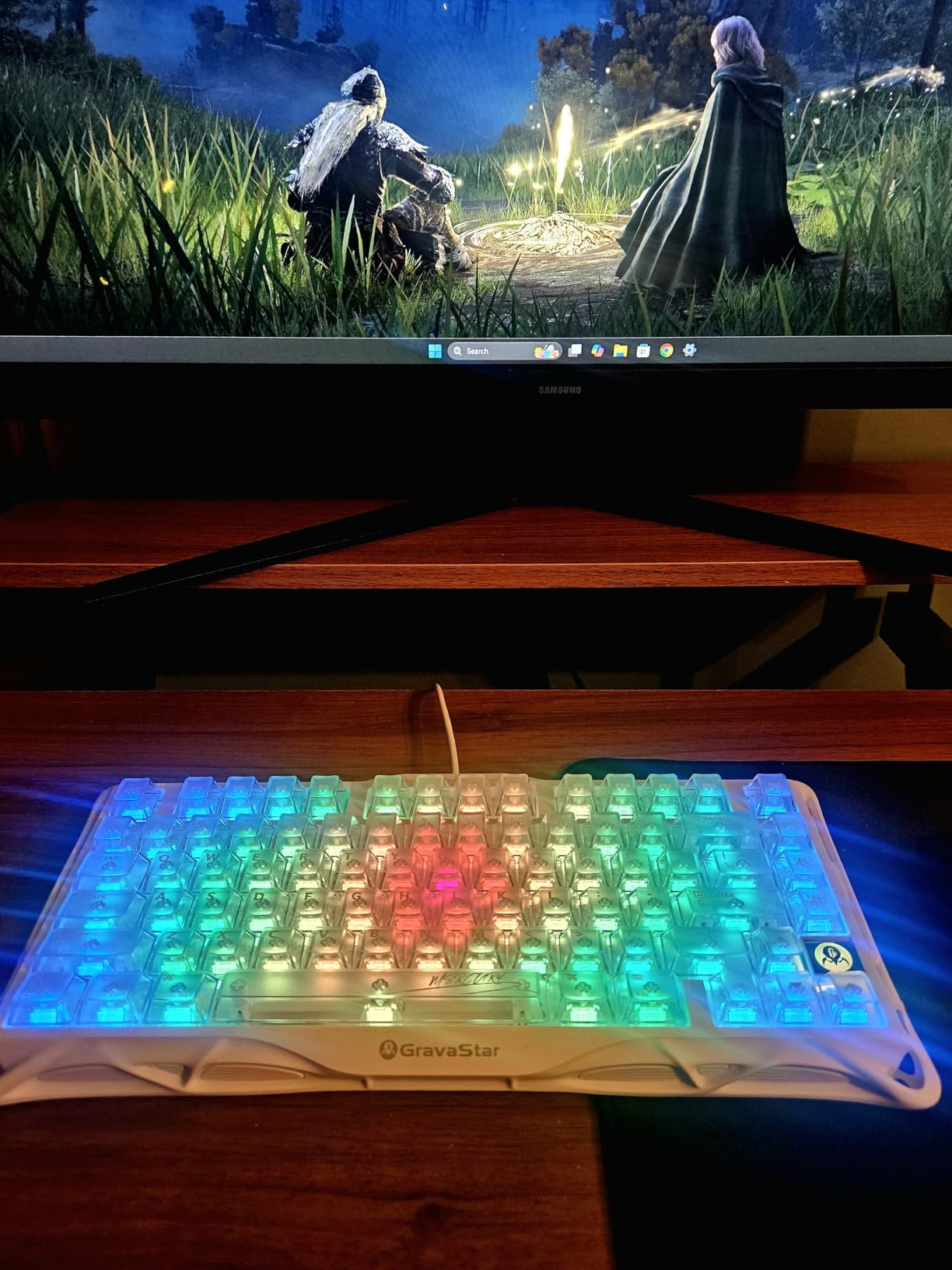 GravaStar Mercury K1 Lite 75% Wireless Mechanical Gaming Keyboard RGB | Gasket Mount, Hot Swappable Linear Switches, Creamy Sound Keyboard, 2.4GHz/USB-C/Bluetooth 5.0, for Win/Mac customer photo 1