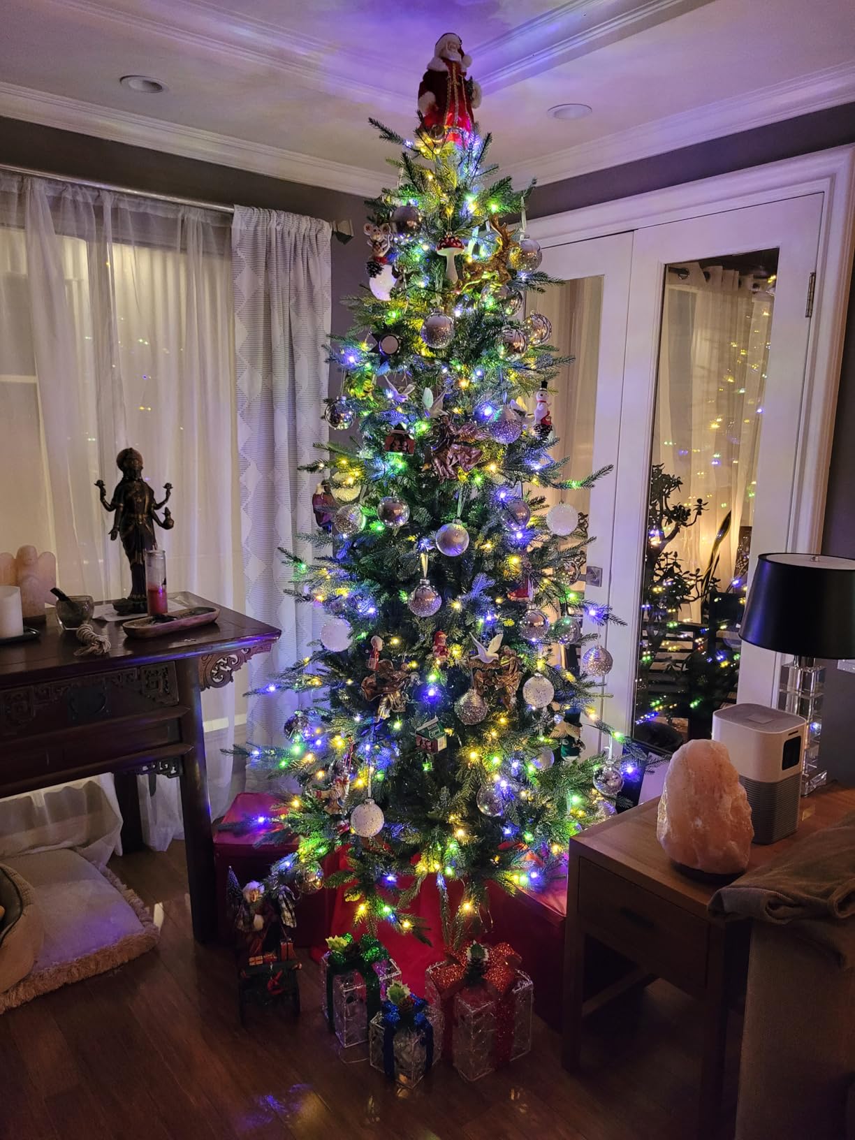 Best Choice Products 12ft Pre-Lit Artificial Aspen Slim Christmas Tree, Noble Holiday Decor w/ 5,748 Branch Tips, 2-in-1 Multicolor LED Lights, Cordless Connection, Metal Stand customer photo 1