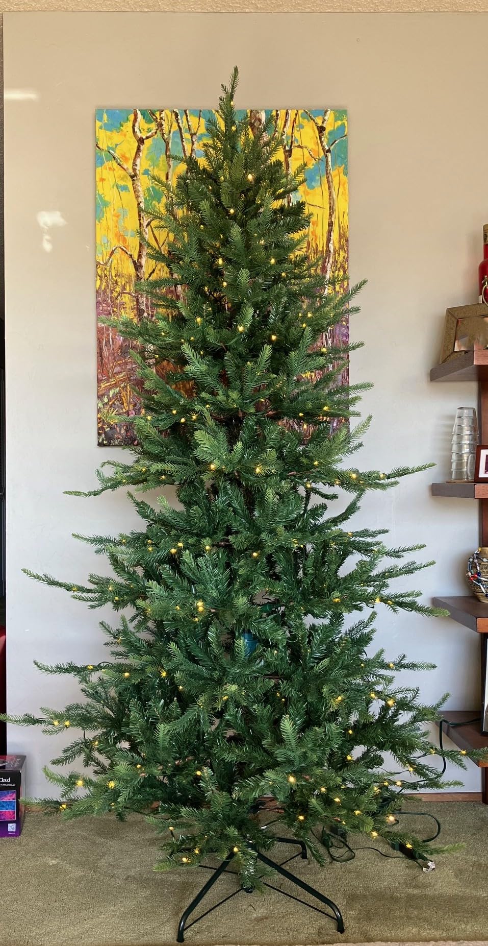 Best Choice Products 12ft Pre-Lit Artificial Aspen Slim Christmas Tree, Noble Holiday Decor w/ 5,748 Branch Tips, 2-in-1 Multicolor LED Lights, Cordless Connection, Metal Stand customer photo 2