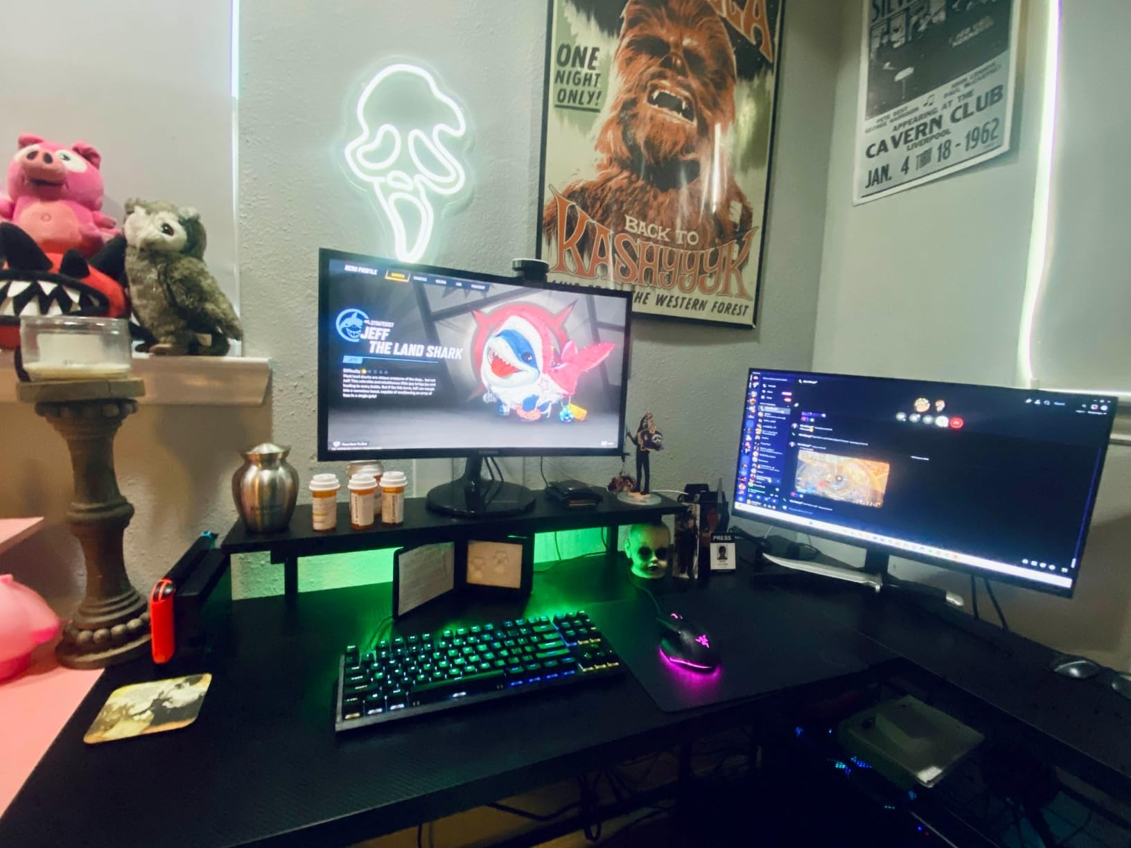Bestier 42-Inch L-Shaped Computer Desk with Charging & LED, Black | Charging 2AC+USB+Type-C, RGB LED Strip, Reversible Shelves, Monitor Stand, Headphone Hook, Cable Mgmt, Small Space customer photo 2