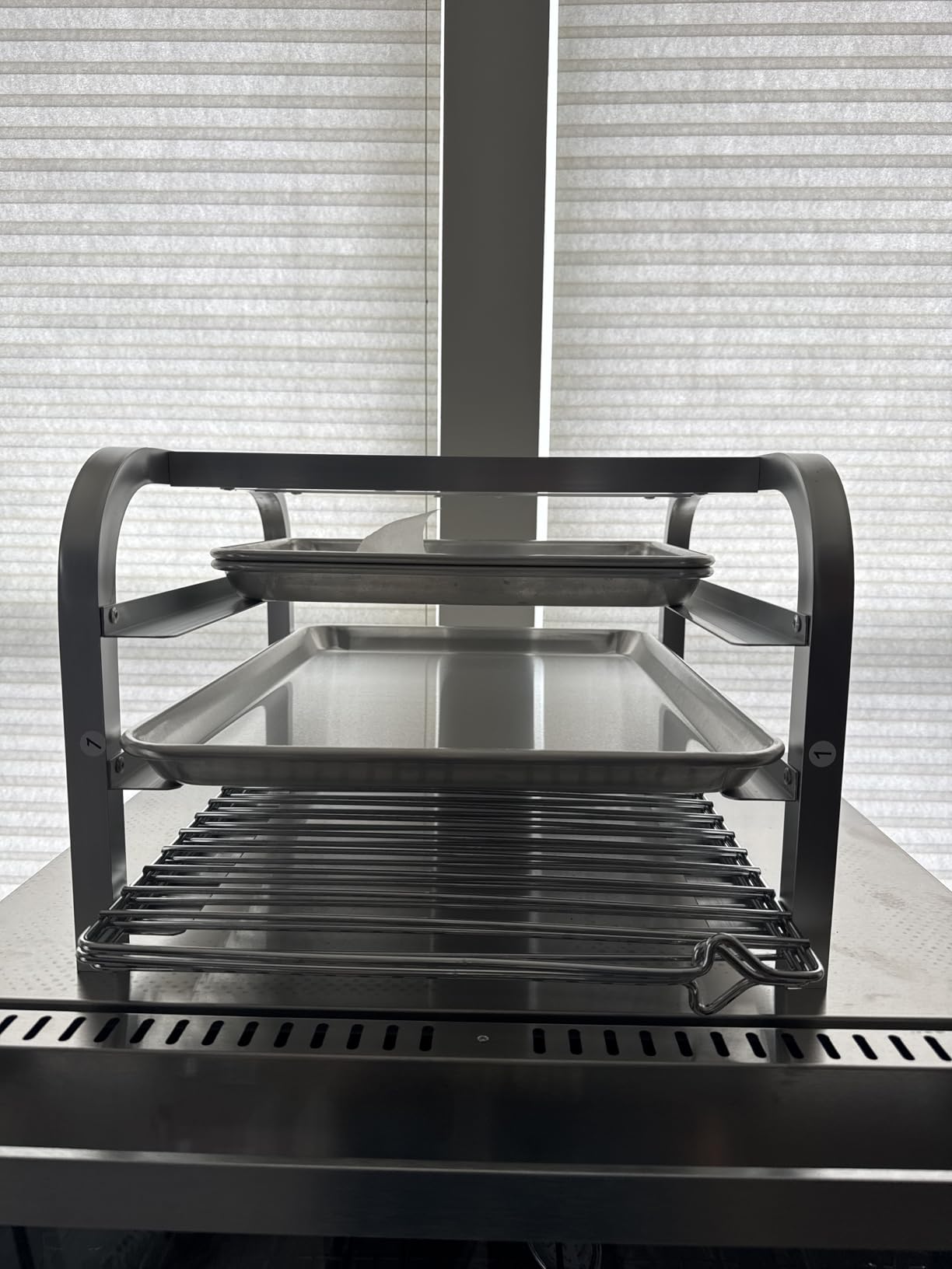 lopeztek 10-Tier Quarter & Half Sheet Pan Rack with Wheels for Home Use | 1/2 & 1/4 Sheet Pan | Baking Bread Cooling Rack | Speed Bun Pan Rack | Home Bakery Rolling Cart | Dough Proofing customer photo 2