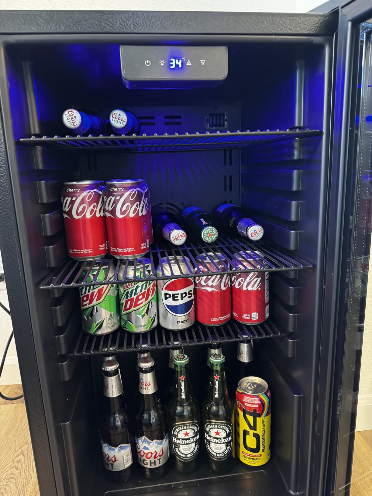 4.5 Cu.ft Beverage Refrigerator Cooler, 145 Can Mini Fridge with Digital Temperature Display for Soda Beer Wine, Freestanding beverage fridge with Adjustable Shelving for Home Office Bar customer photo 1