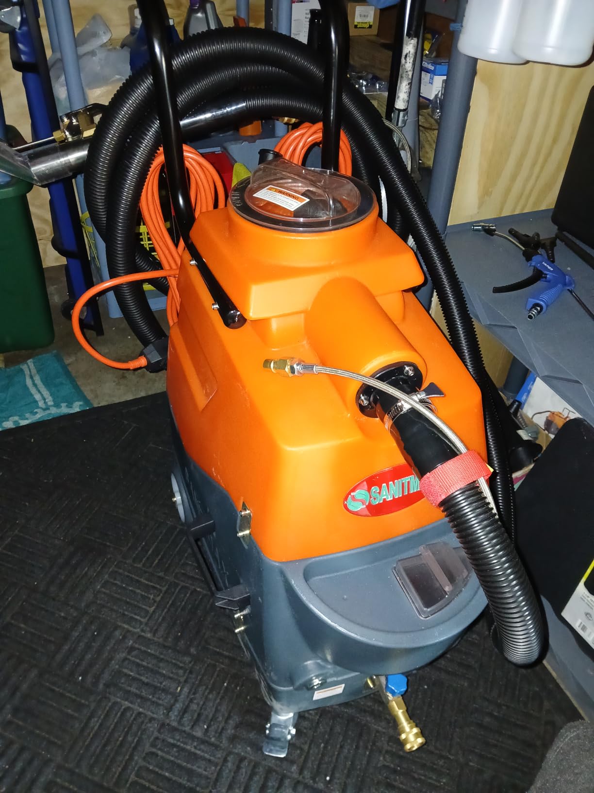 Commercial Heated Carpet & Upholstery Extractor Machine, 160 PSI Hot Water Cleaner, 1.34 HP Vacuum, 149°F Heater, 4.8-Gal and 5.3-Gal Dual Tanks for Auto Detailing, Furniture & Carpet customer photo 2